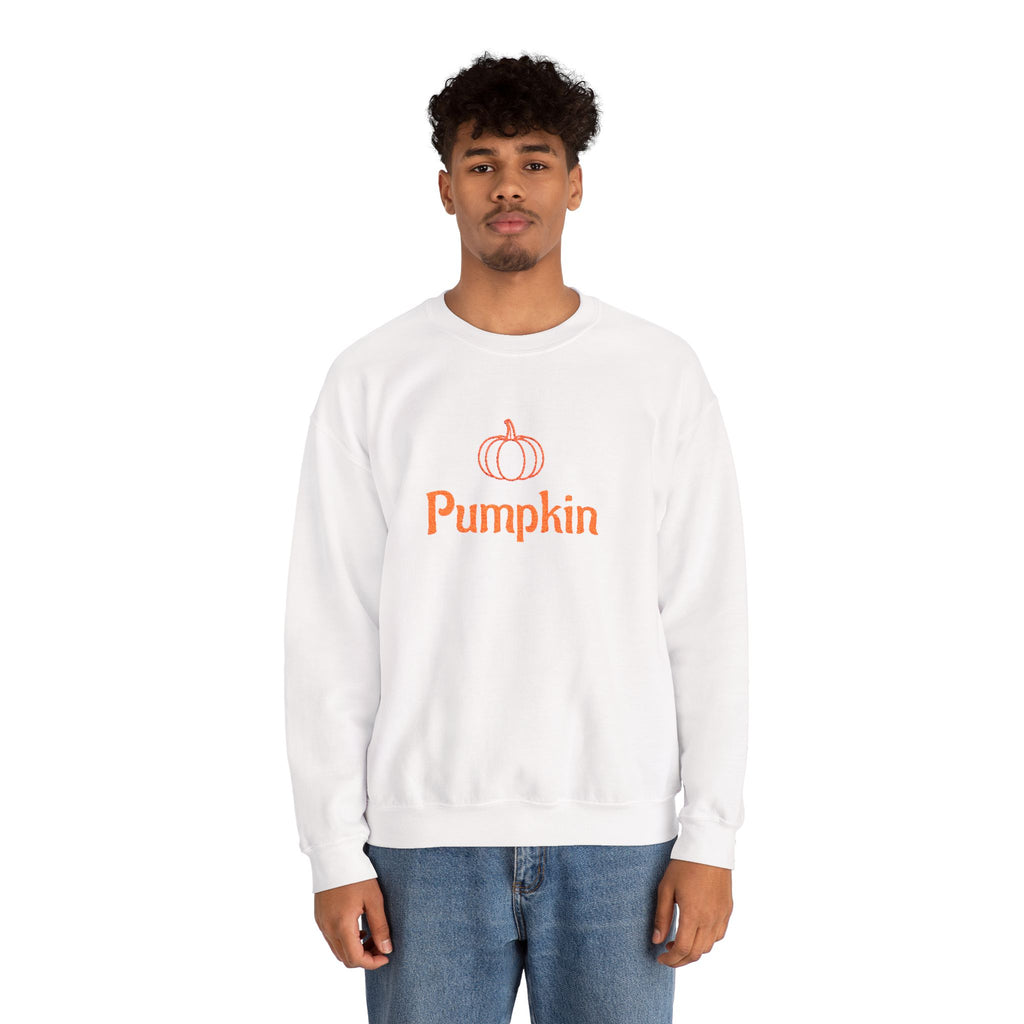 Pumpkin Embroided Crewneck Sweatshirt — Fall Couples/Matching Pullover
