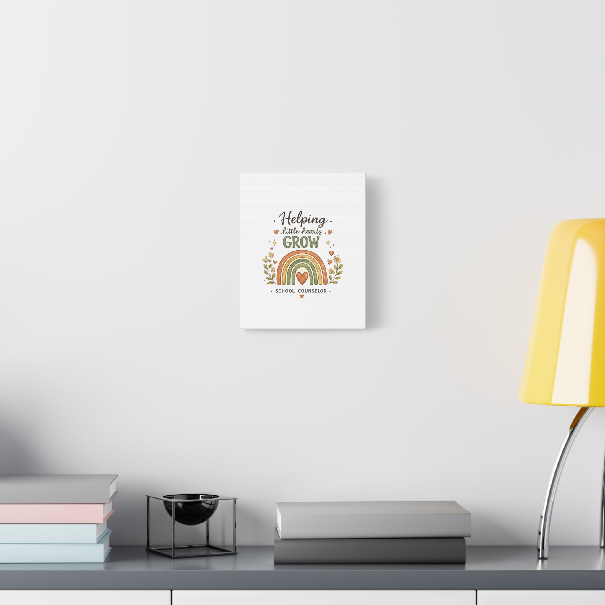 Helping Little Hearts Grow Canvas – School Counselor Decorative Wall Art