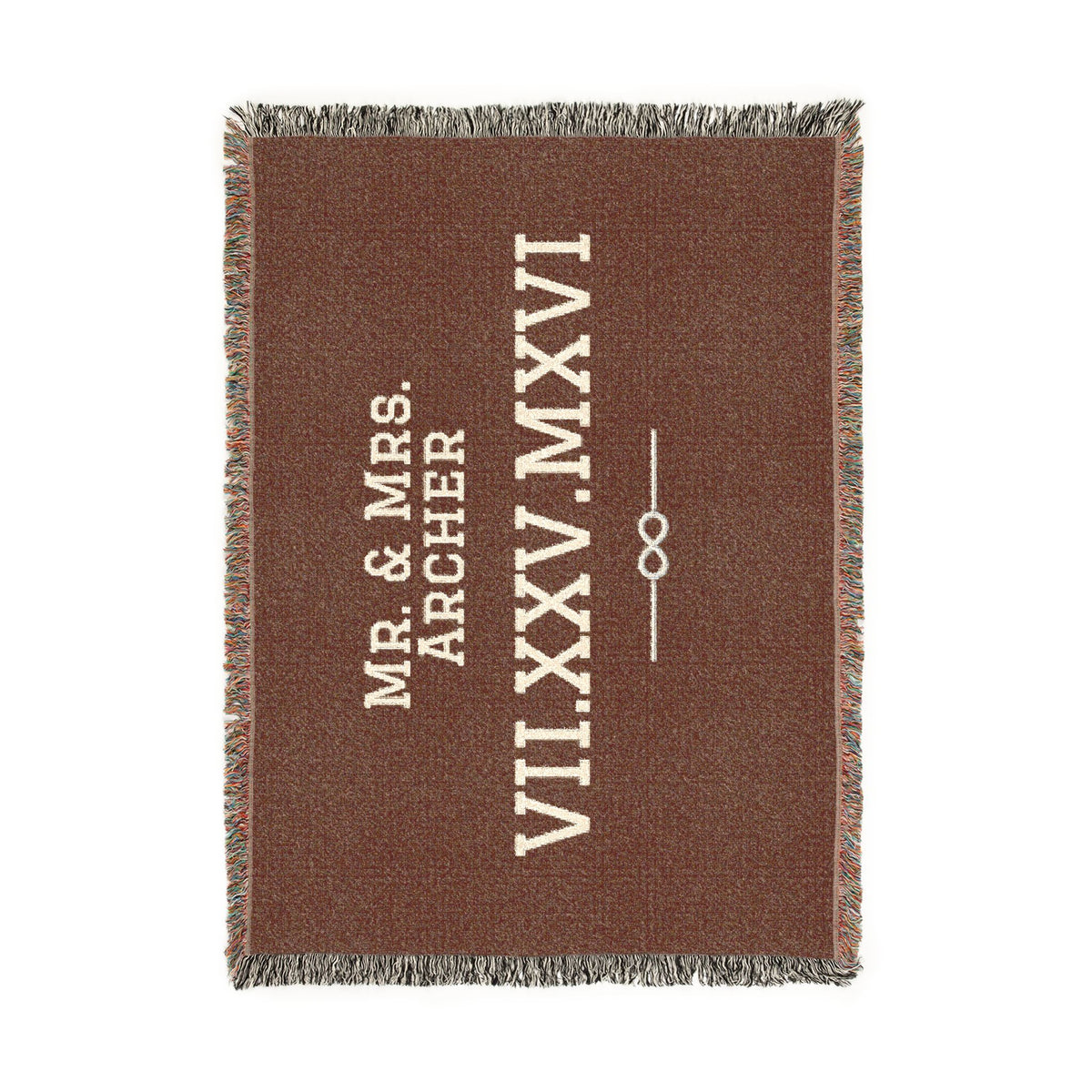 Personalized Couples Date Woven Blanket — Custom Roman Numerals
