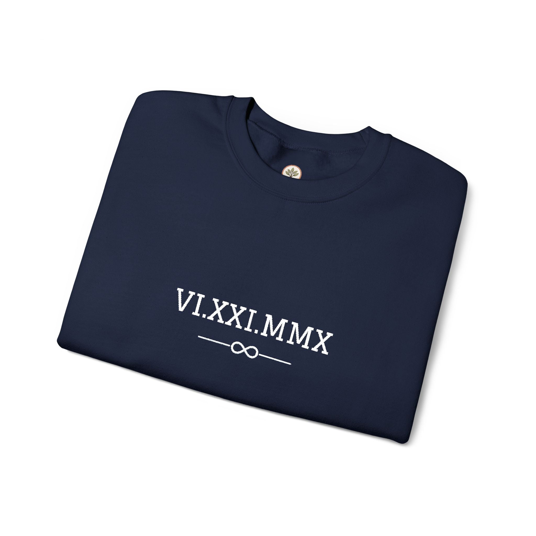Roman Numeral Date Couples Crewneck Sweatshirt — Personalized Anniversary/Special Date