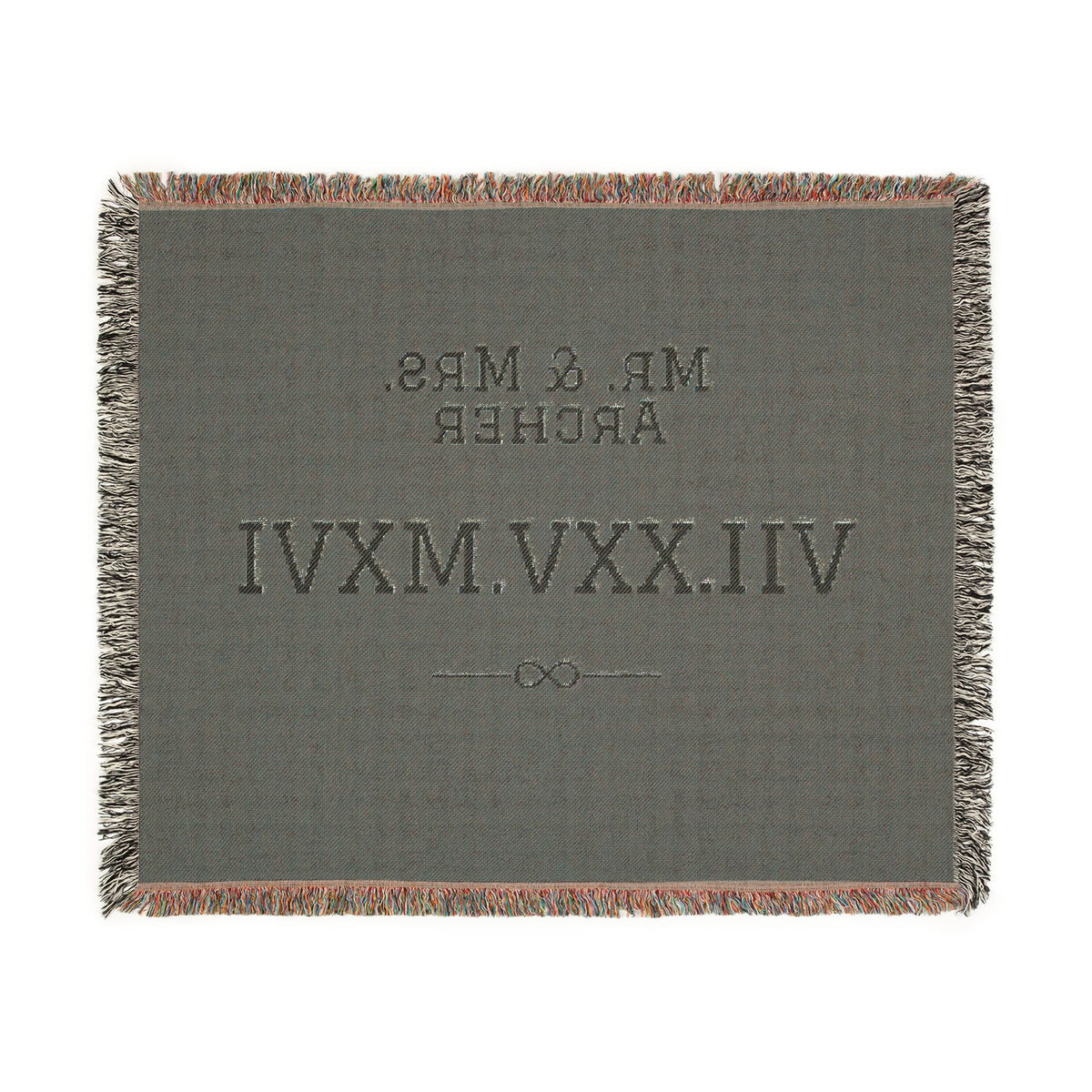 Personalized Couples Date Woven Blanket — Custom Roman Numerals