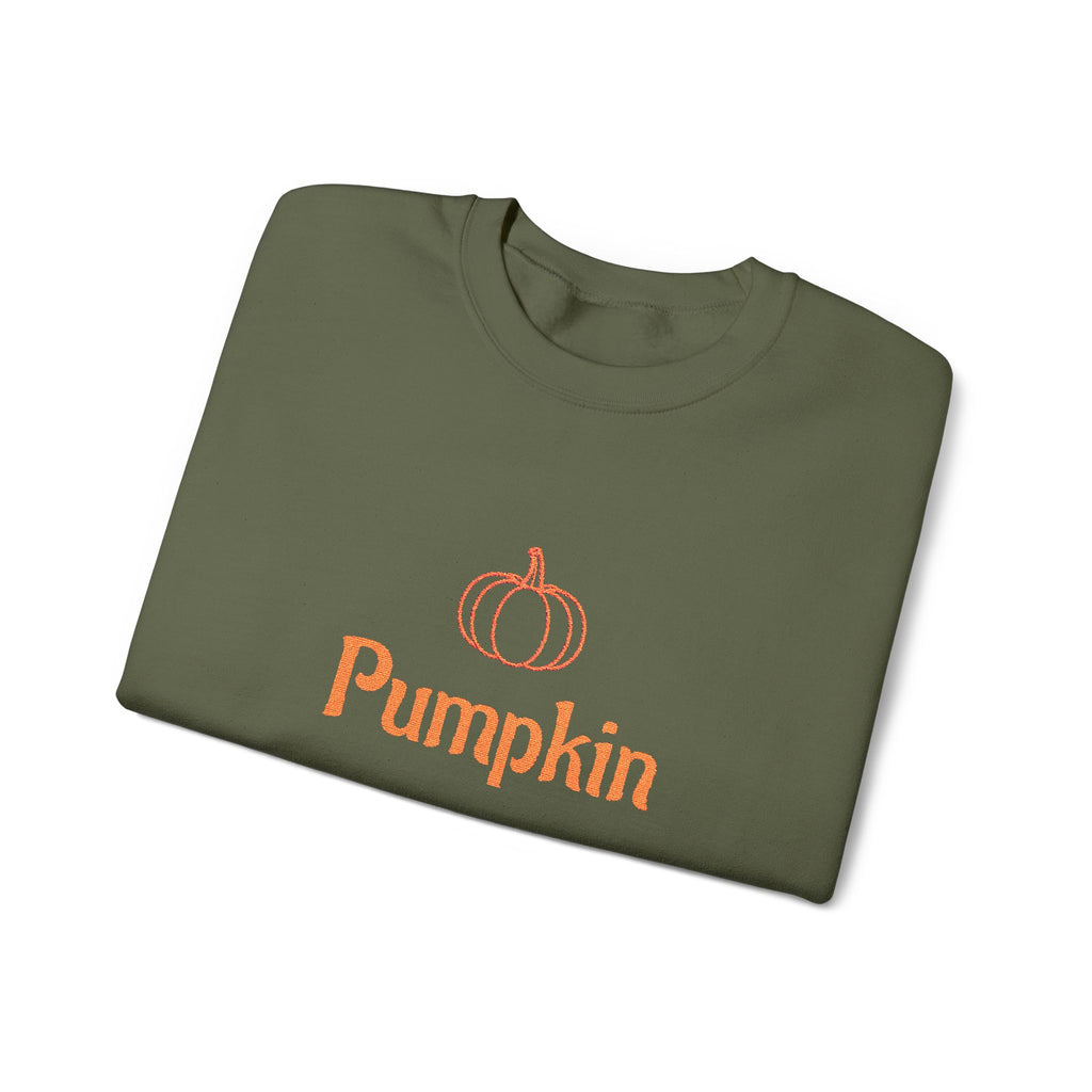 Pumpkin Embroided Crewneck Sweatshirt — Fall Couples/Matching Pullover