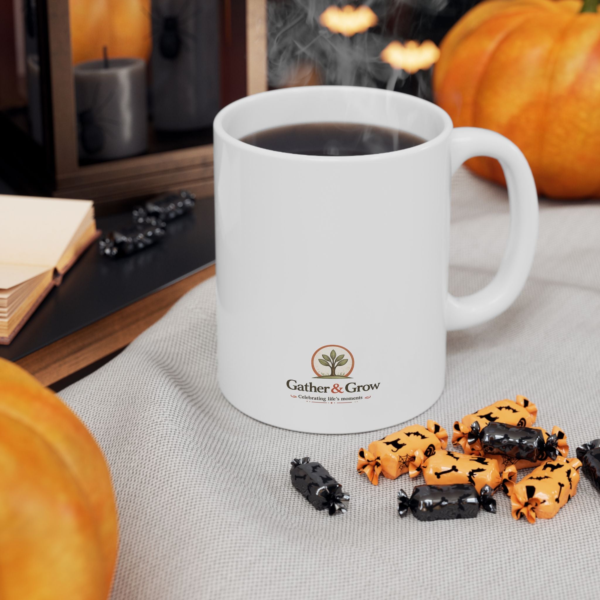 Spice Couples Ceramic Mug — Autumn Pumpkin Coffee Cup (11oz & 15oz)