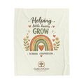 Helping Little Hearts Grow  —  Plush Blanket/Rainbow Velveteen Throw