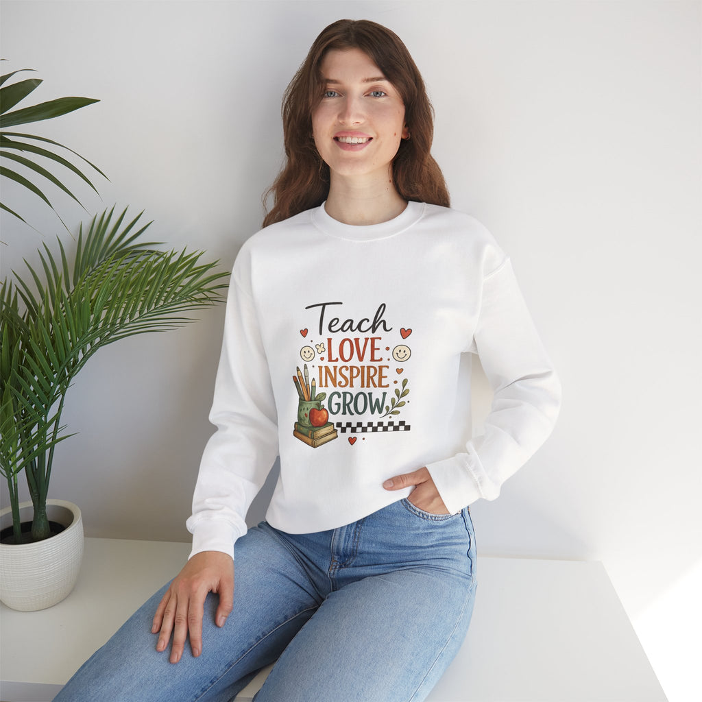 Teach Love Inspire Grow - Adult Crewneck Pullover Sweatshirt
