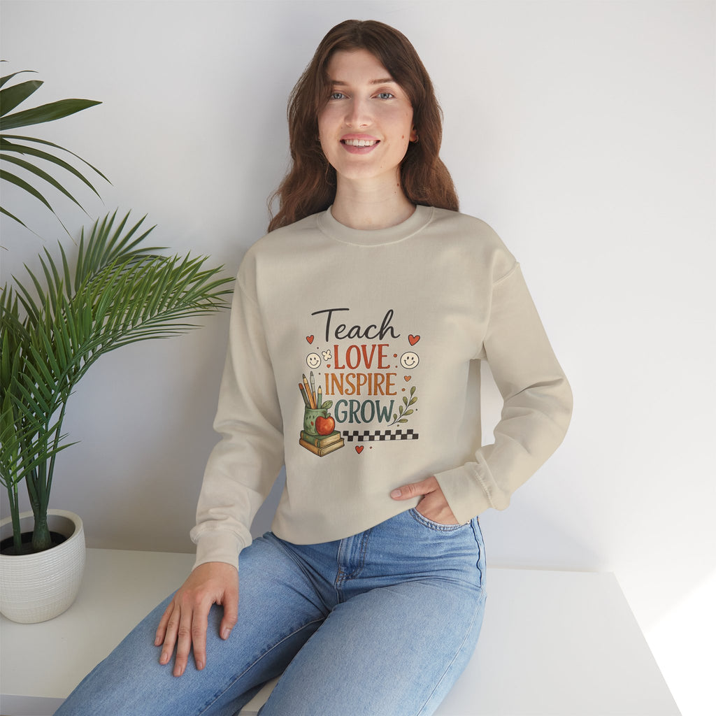 Teach Love Inspire Grow - Adult Crewneck Pullover Sweatshirt