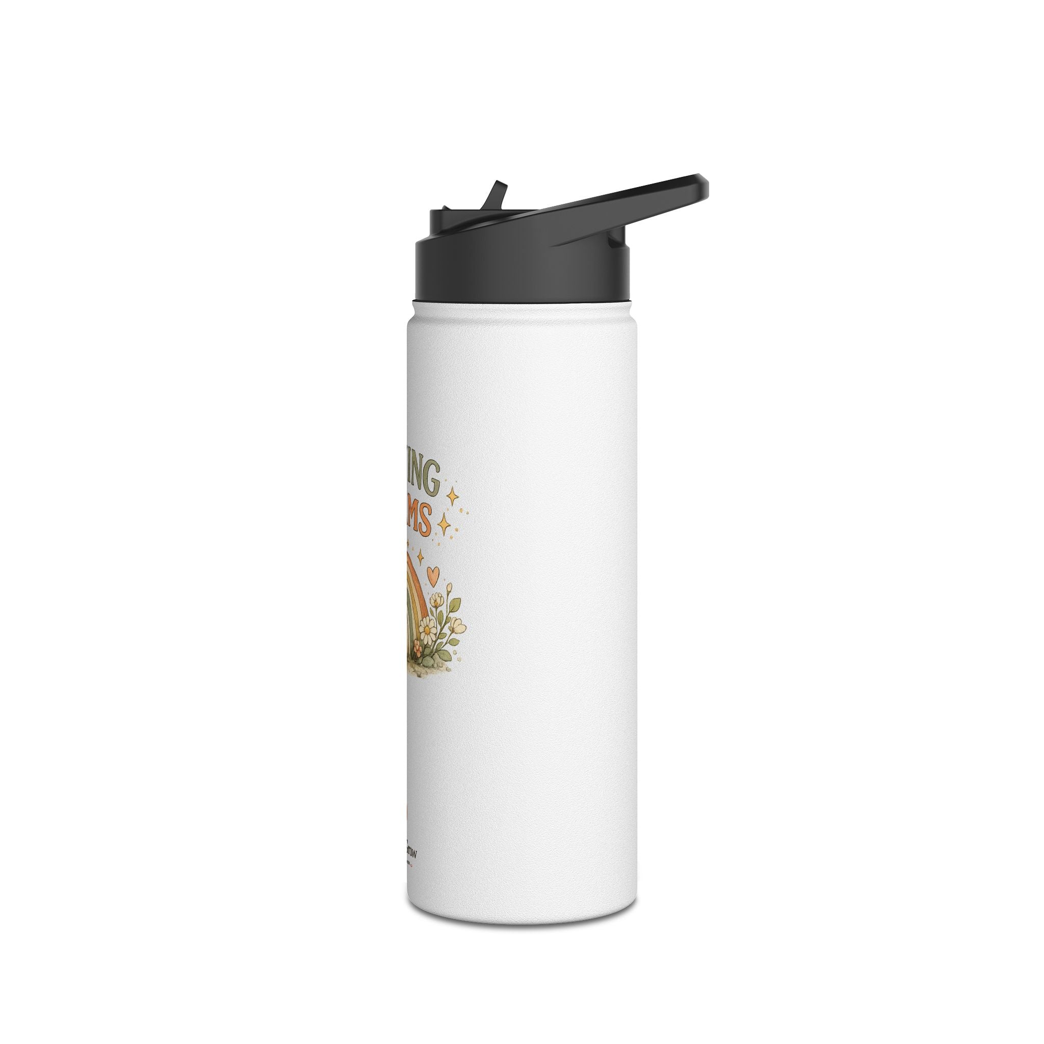 Growing Dreams Stainless Steel Water Bottle — Kids Floral Rainbow Insulated Bottle