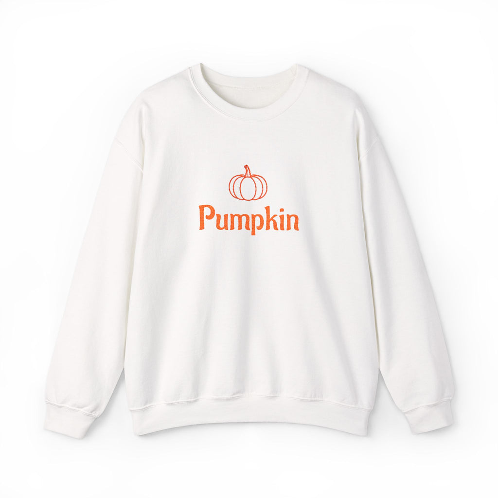 Pumpkin Embroided Crewneck Sweatshirt — Fall Couples/Matching Pullover