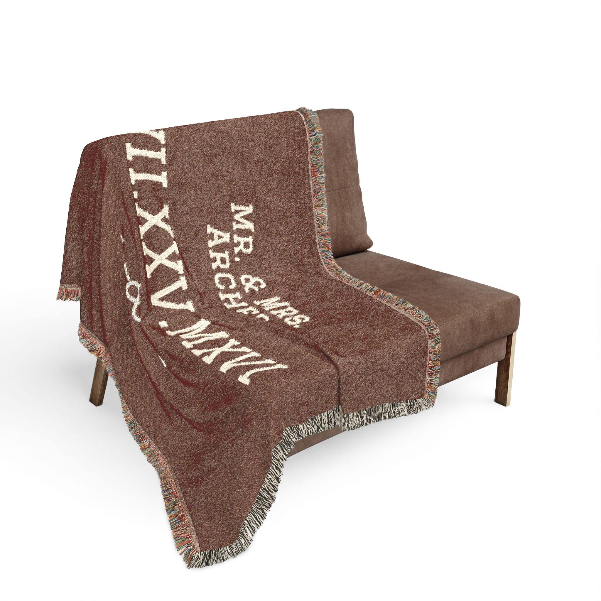 Personalized Couples Date Woven Blanket — Custom Roman Numerals