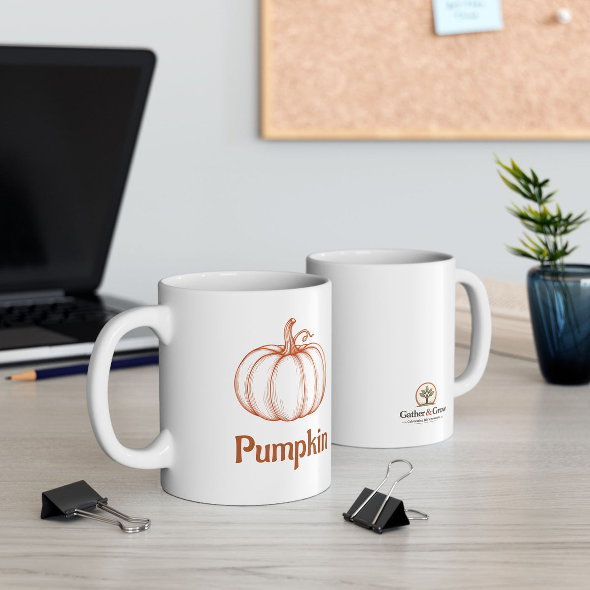 Pumpkin Couples Ceramic Mug — Autumn Pumpkin Coffee Cup (11oz & 15oz)