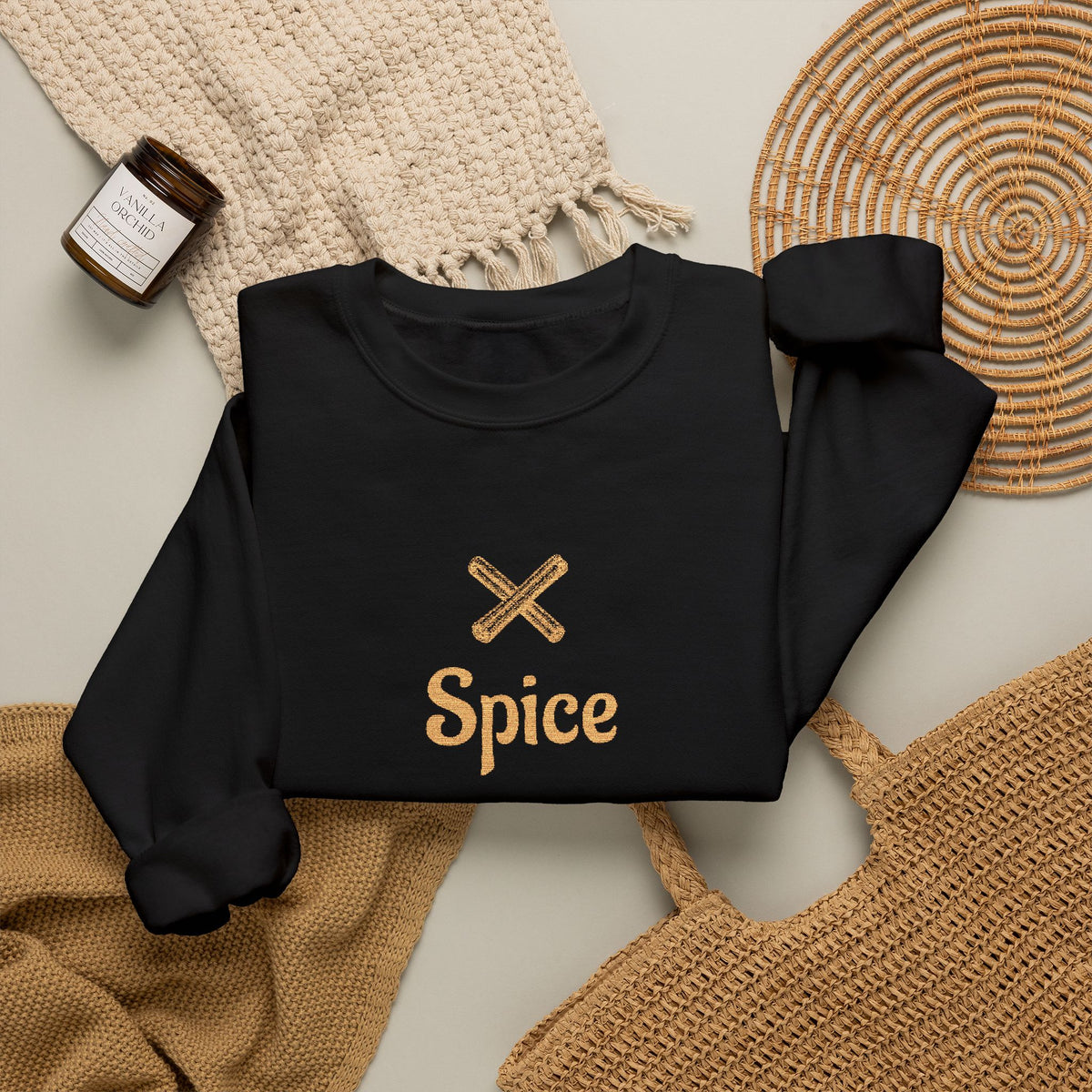 Cinnamon 'Spice' Embroidered Crewneck Sweatshirt — Matching Couples