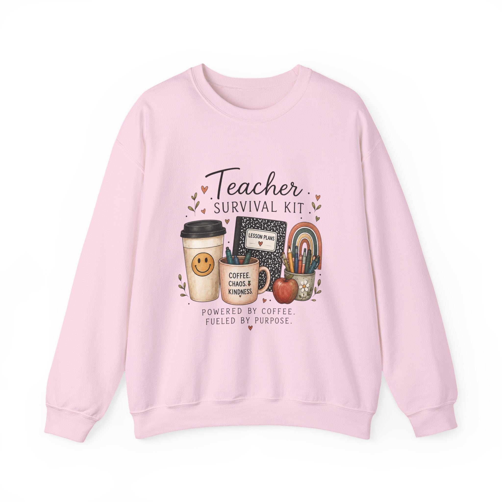 Teacher Survival Kit - Adult Crewneck Pullover Sweatshirt