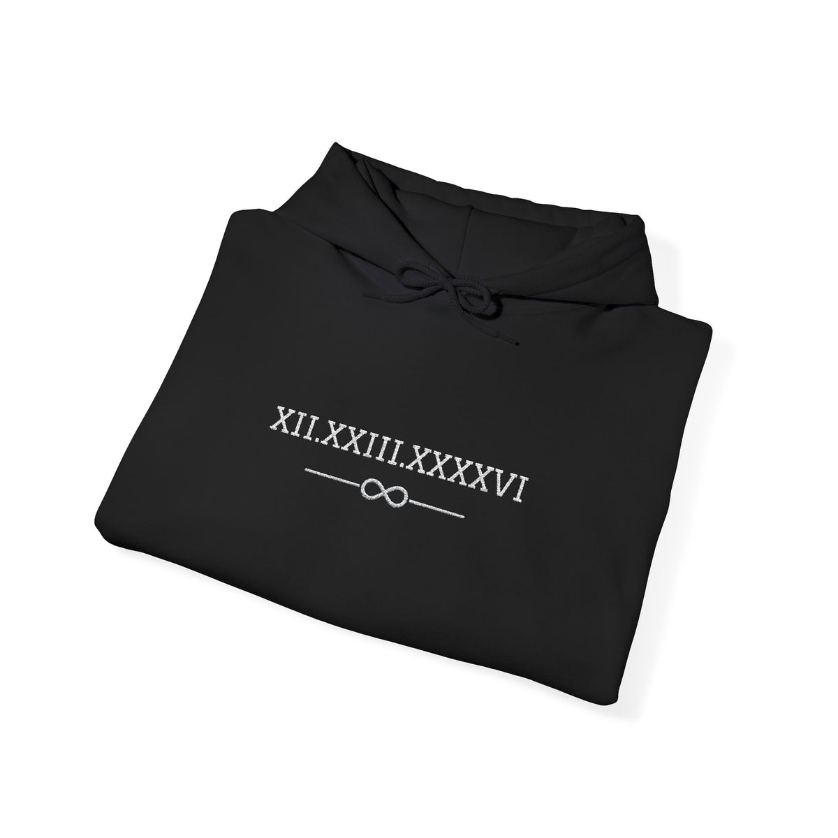 Personalized Couples Roman Numeral Date Hoodie – Minimal Pullover with Sleeve Graphics