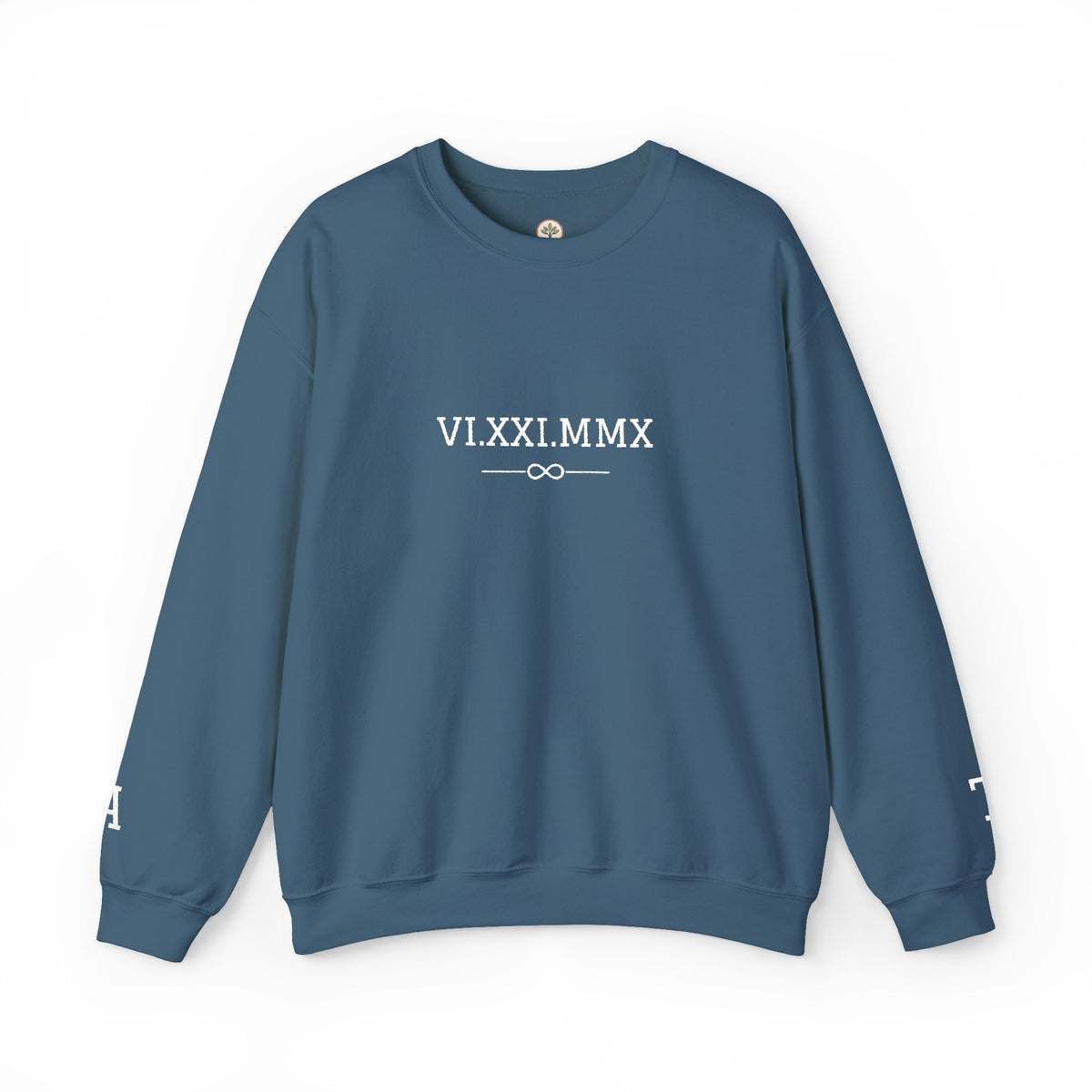 Roman Numeral Date Couples Crewneck Sweatshirt — Personalized Anniversary/Special Date