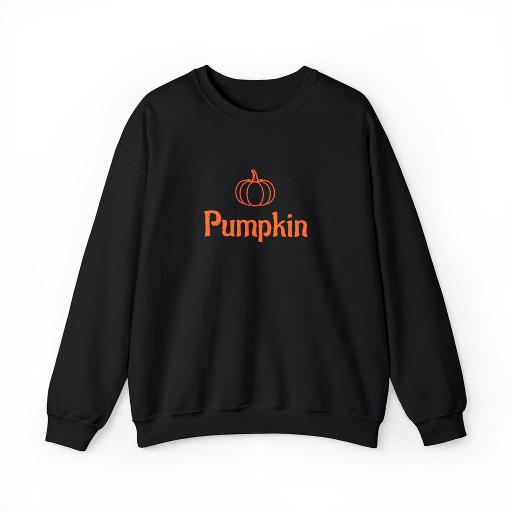 Pumpkin Embroided Crewneck Sweatshirt — Fall Couples/Matching Pullover