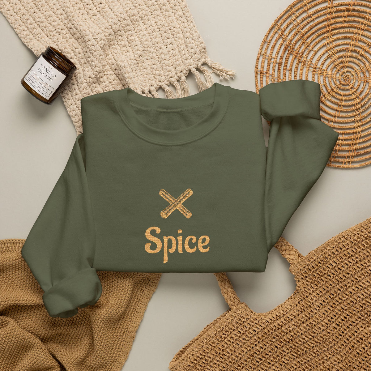 Cinnamon 'Spice' Embroidered Crewneck Sweatshirt — Matching Couples