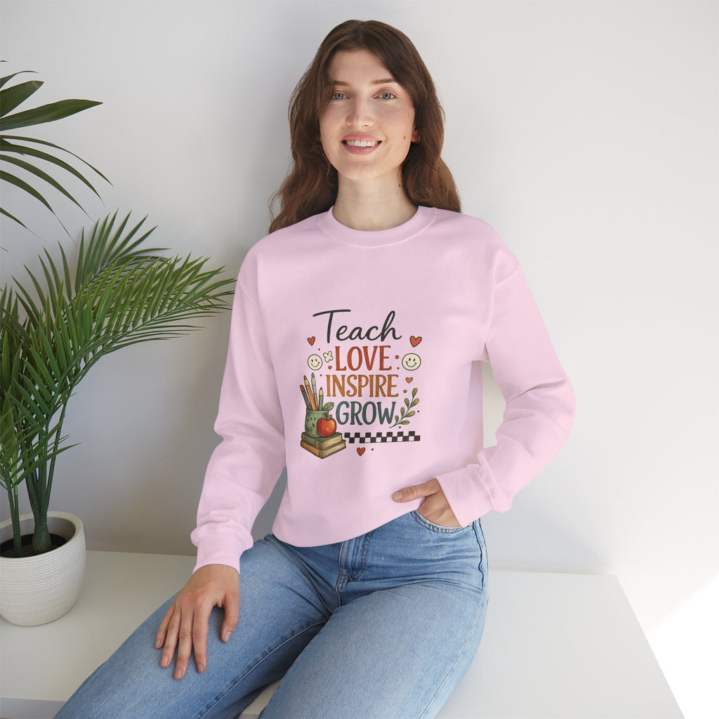 Teach Love Inspire Grow - Adult Crewneck Pullover Sweatshirt