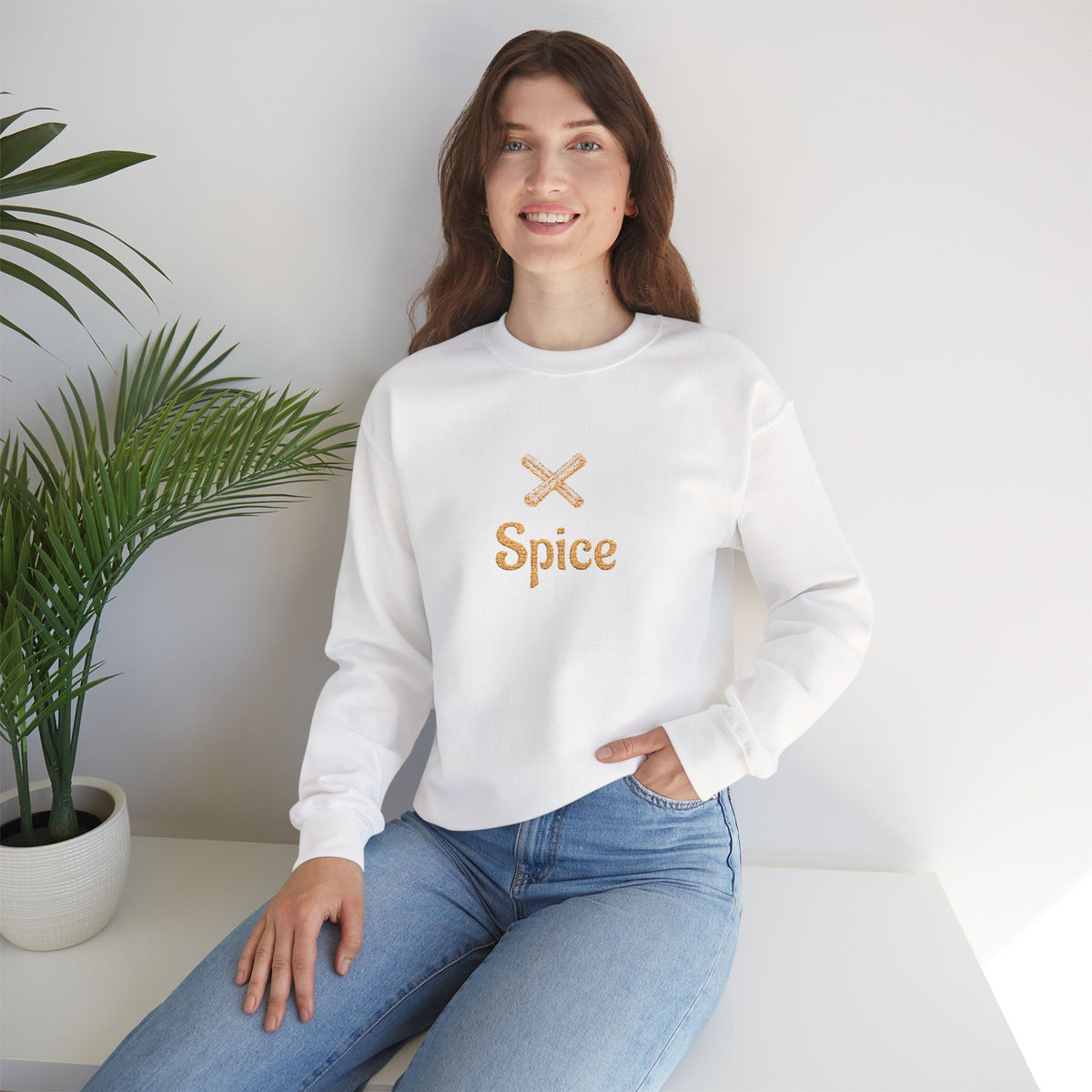 Cinnamon 'Spice' Embroidered Crewneck Sweatshirt — Matching Couples