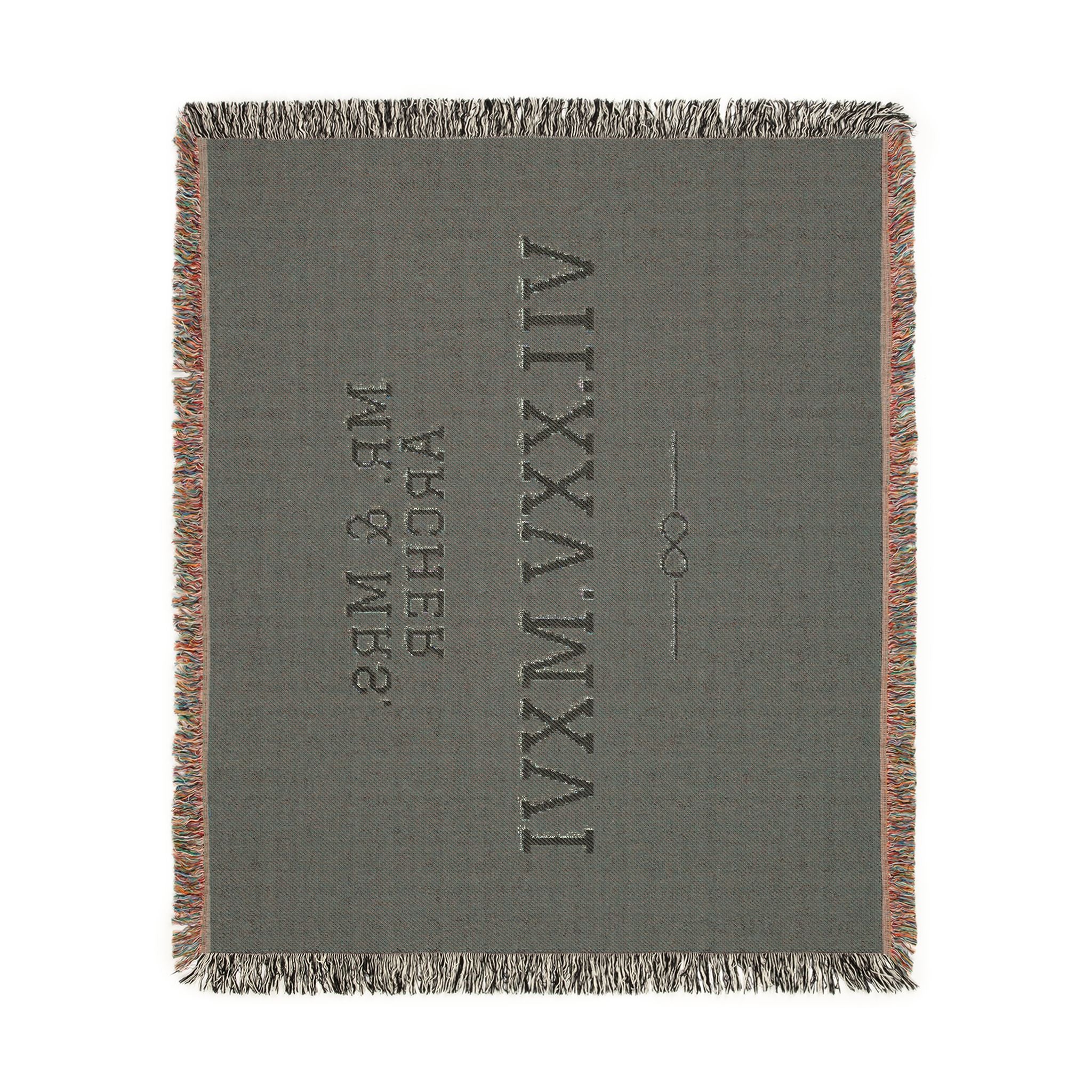 Personalized Couples Date Woven Blanket — Custom Roman Numerals