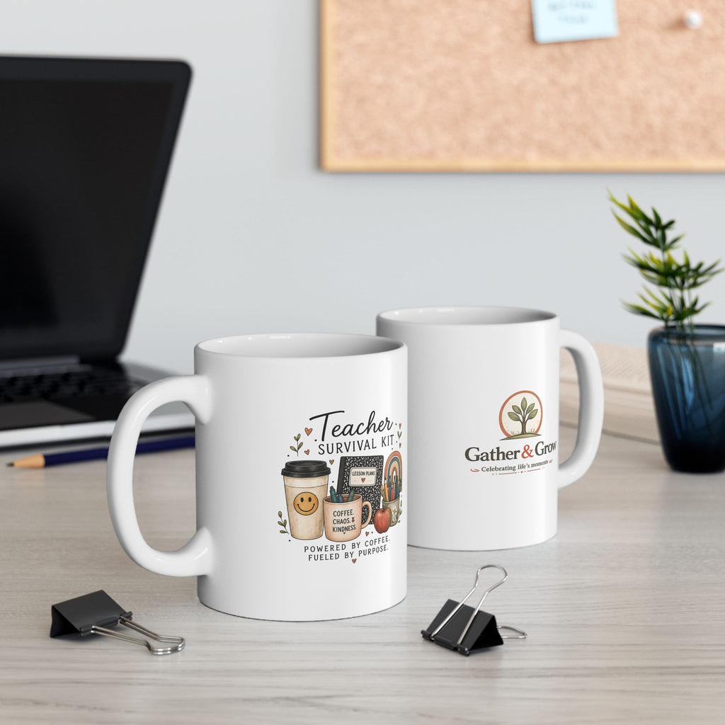 Teacher Survival Kit – Ceramic Coffee Mug (11oz/15oz)