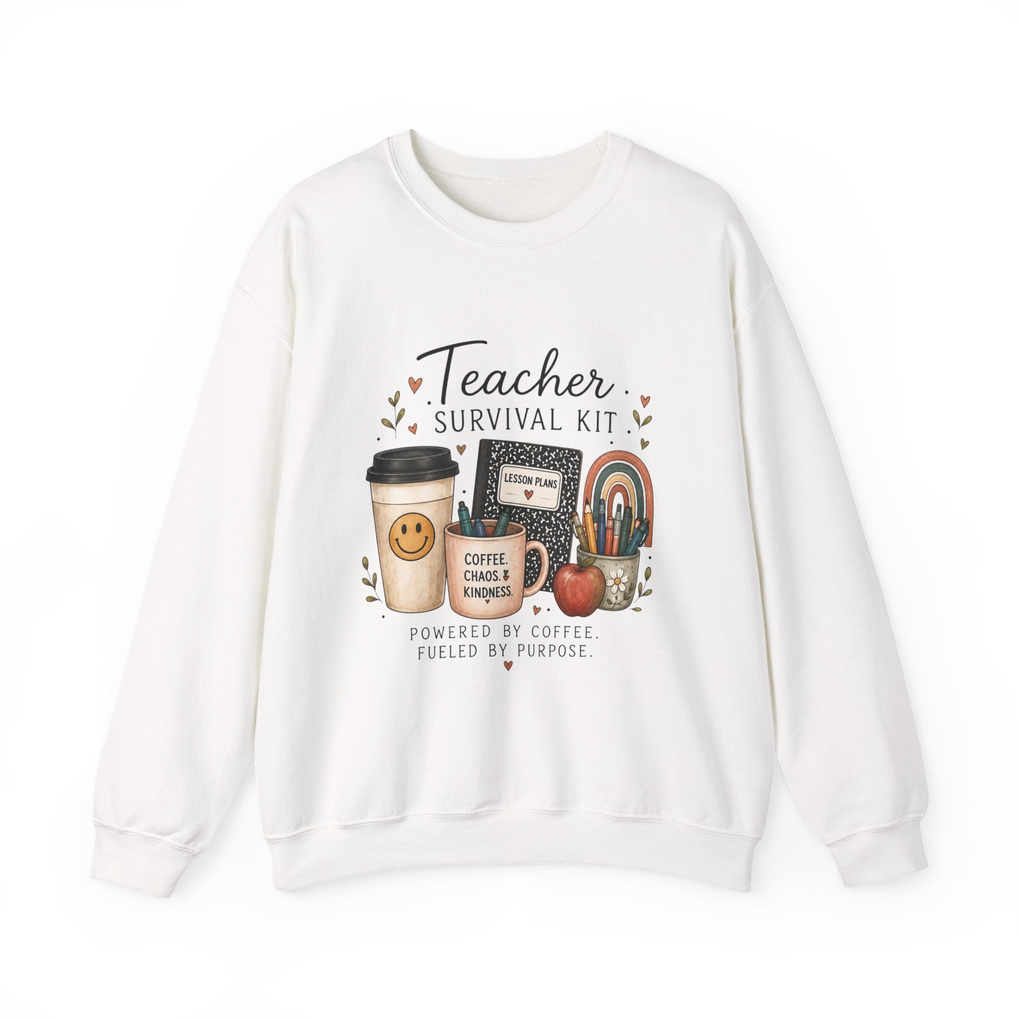 Teacher Survival Kit - Adult Crewneck Pullover Sweatshirt