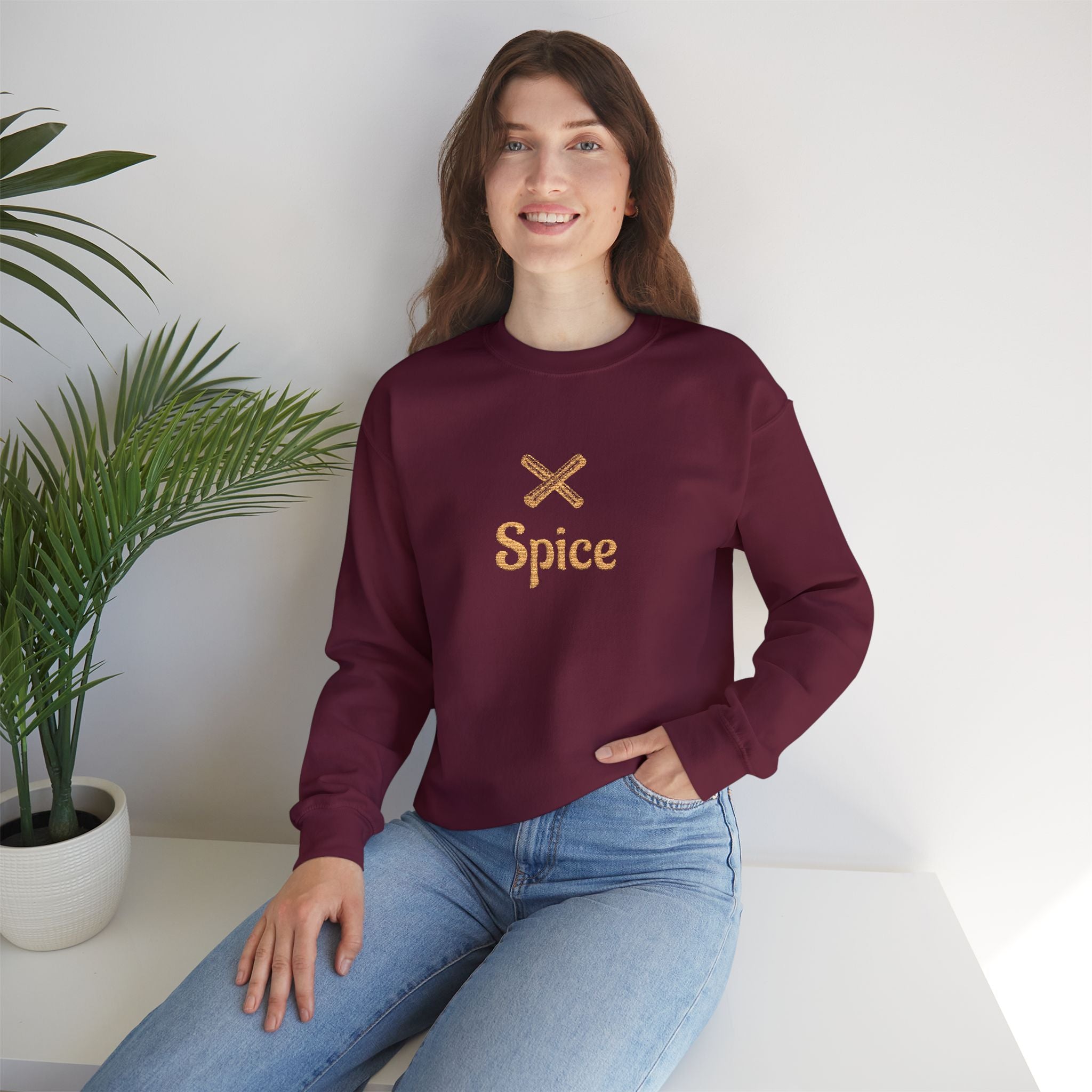 Cinnamon 'Spice' Embroidered Crewneck Sweatshirt — Matching Couples