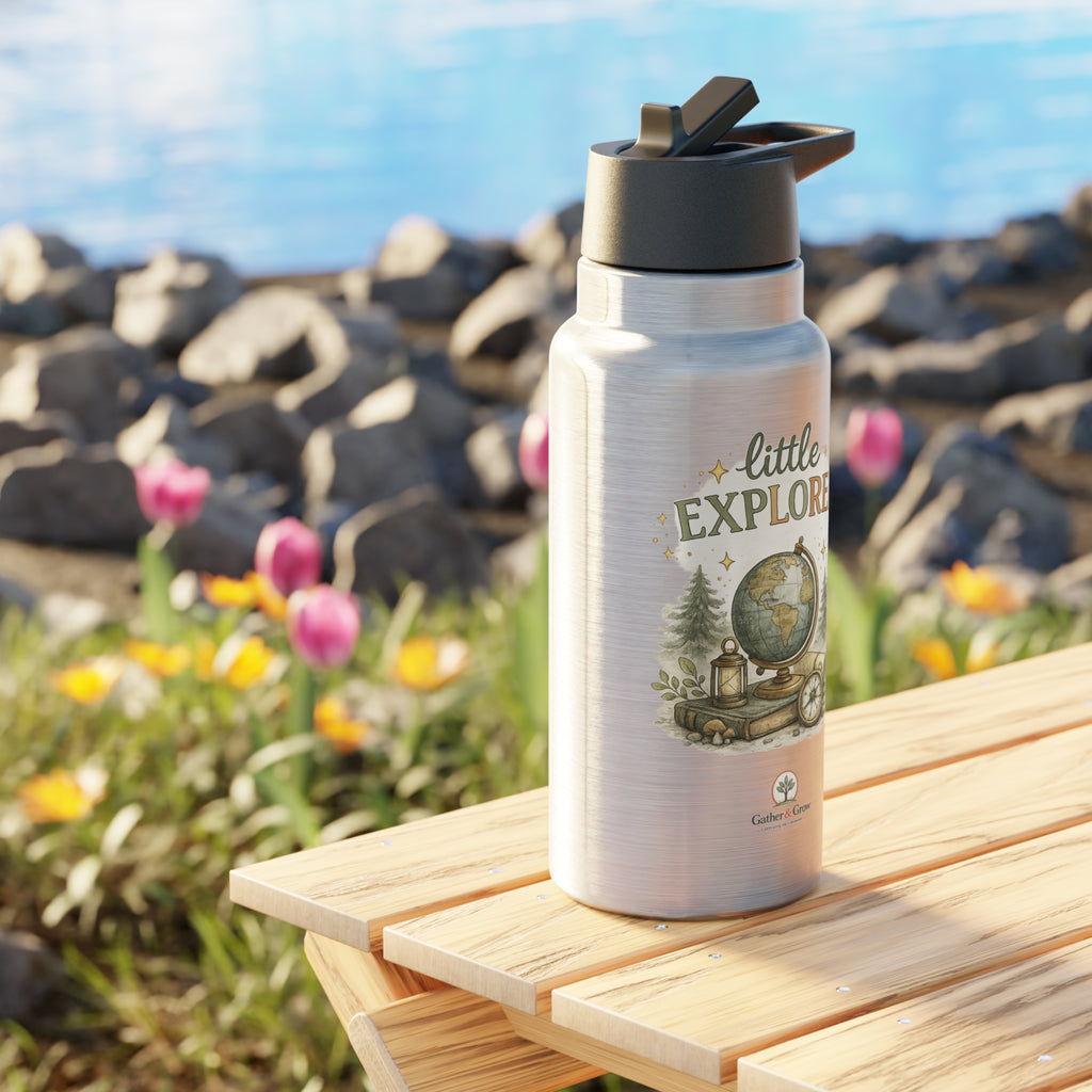 Little Explorer 32oz Stainless Steel Tumbler – Kids Adventure Globe Design