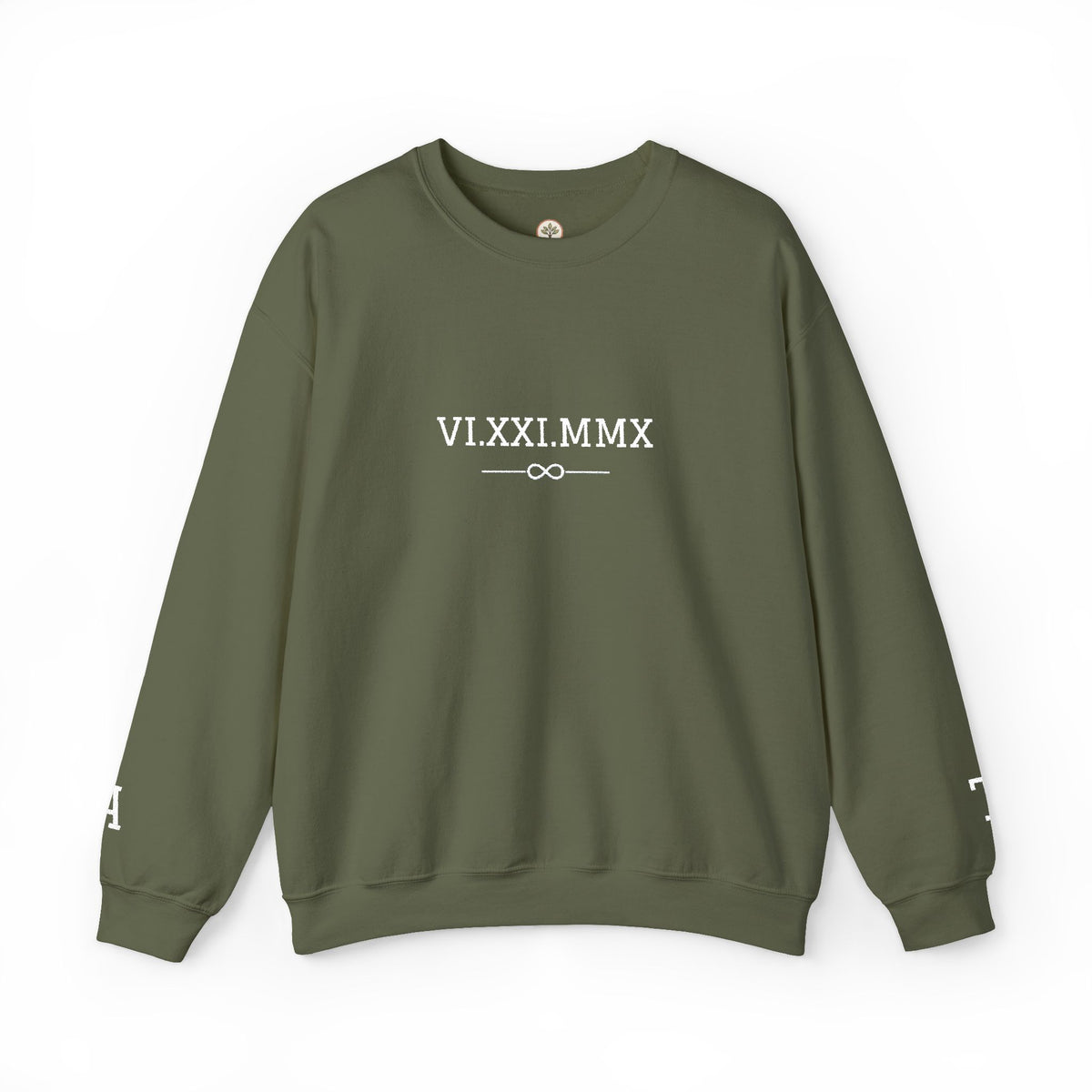 Roman Numeral Date Couples Crewneck Sweatshirt — Personalized Anniversary/Special Date