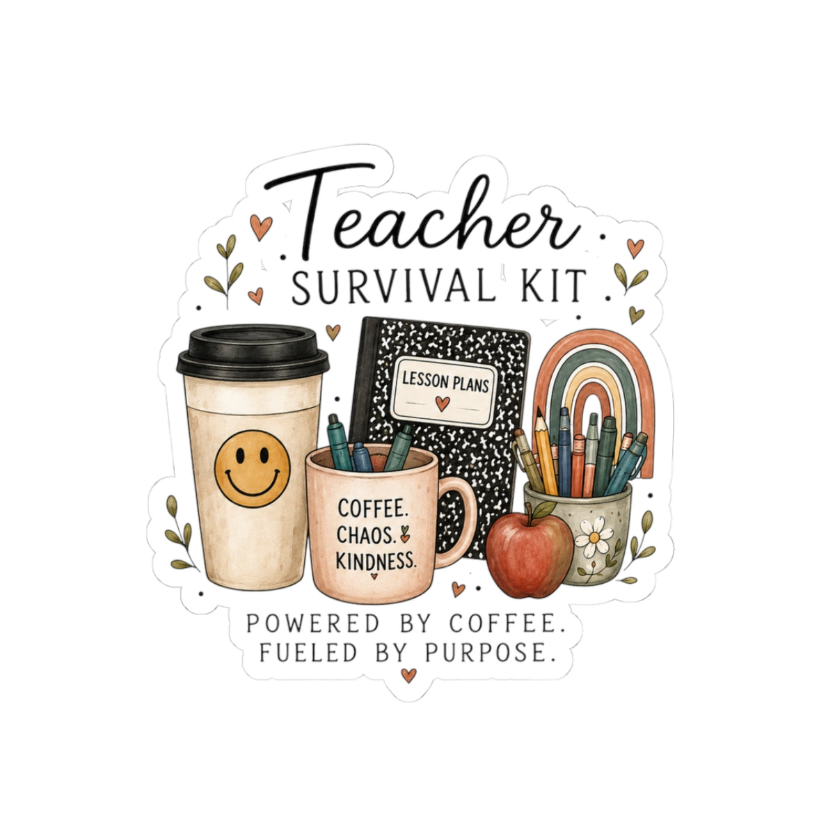 Teacher Survival Kit Sticker — Laptop/Water Bottle Decal