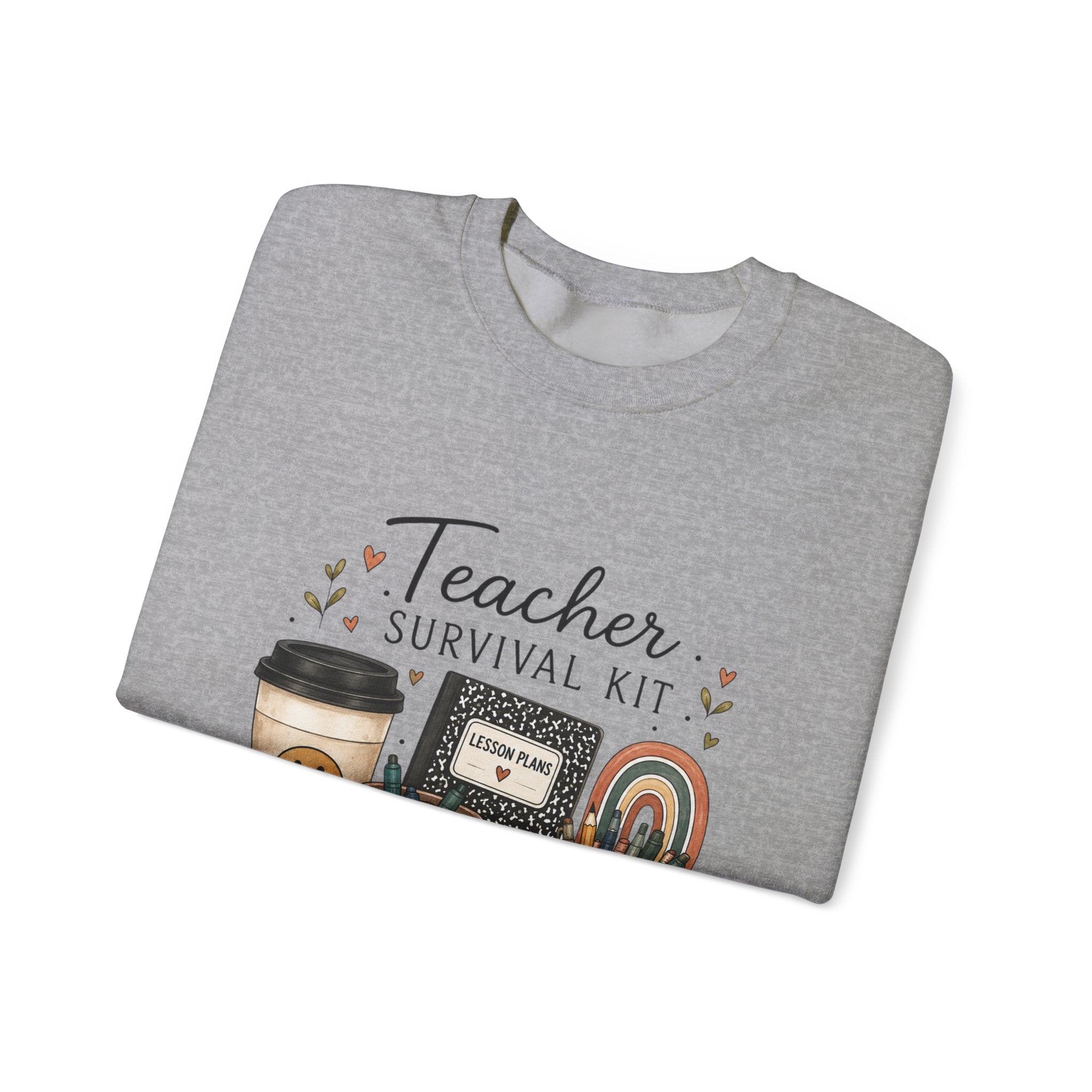 Teacher Survival Kit - Adult Crewneck Pullover Sweatshirt