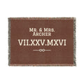 Personalized Couples Date Woven Blanket — Custom Roman Numerals