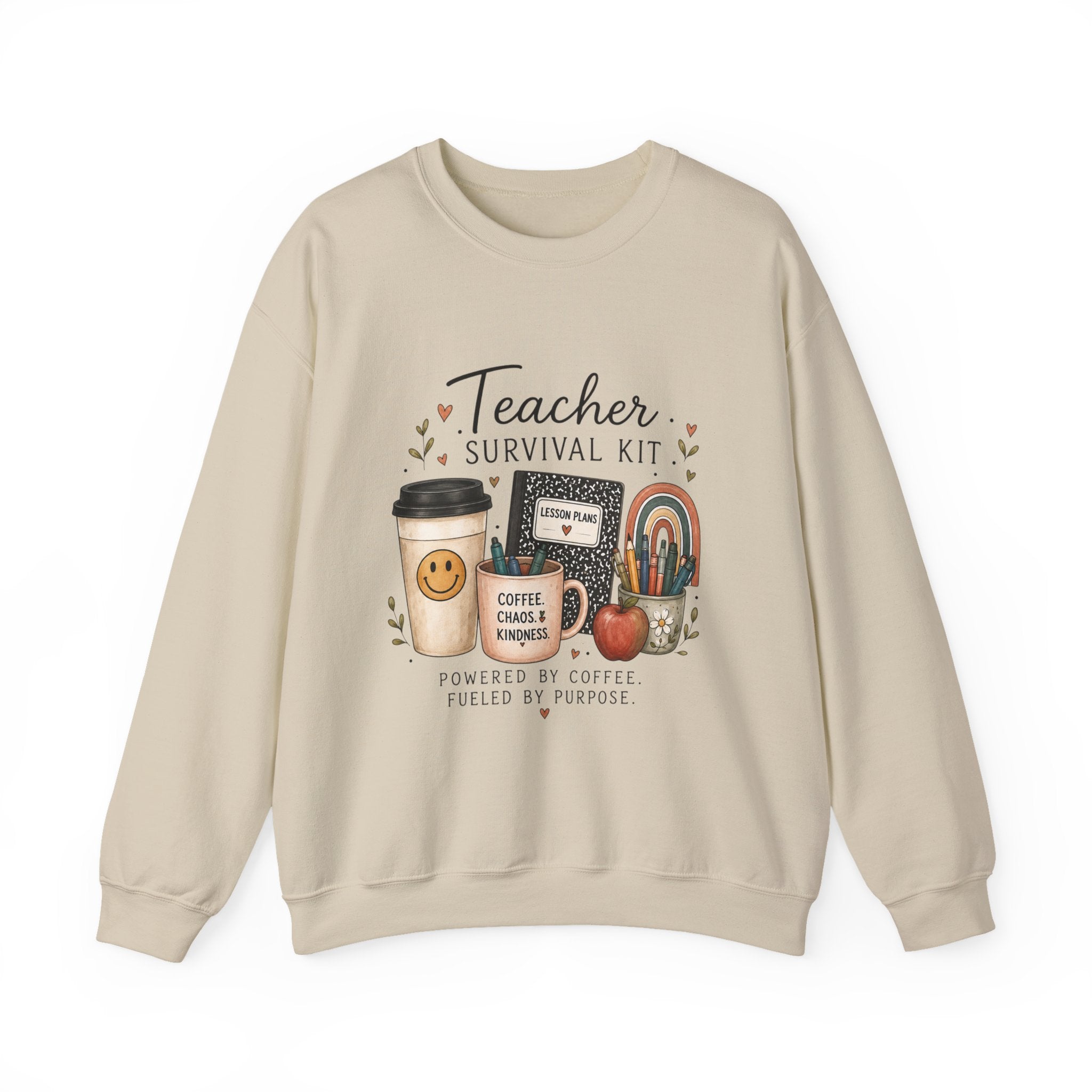 Teacher Survival Kit - Adult Crewneck Pullover Sweatshirt