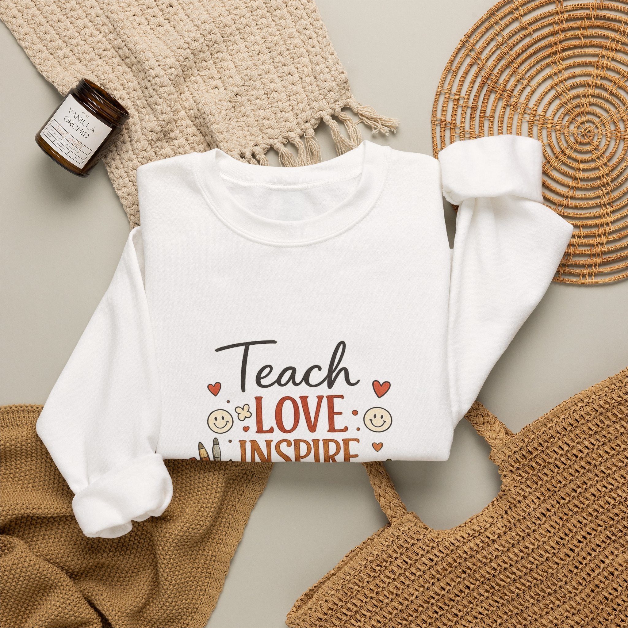 Teach Love Inspire Grow - Adult Crewneck Pullover Sweatshirt