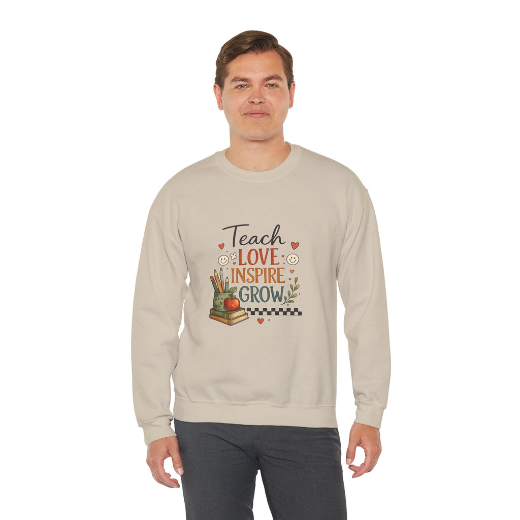 Teach Love Inspire Grow - Adult Crewneck Pullover Sweatshirt