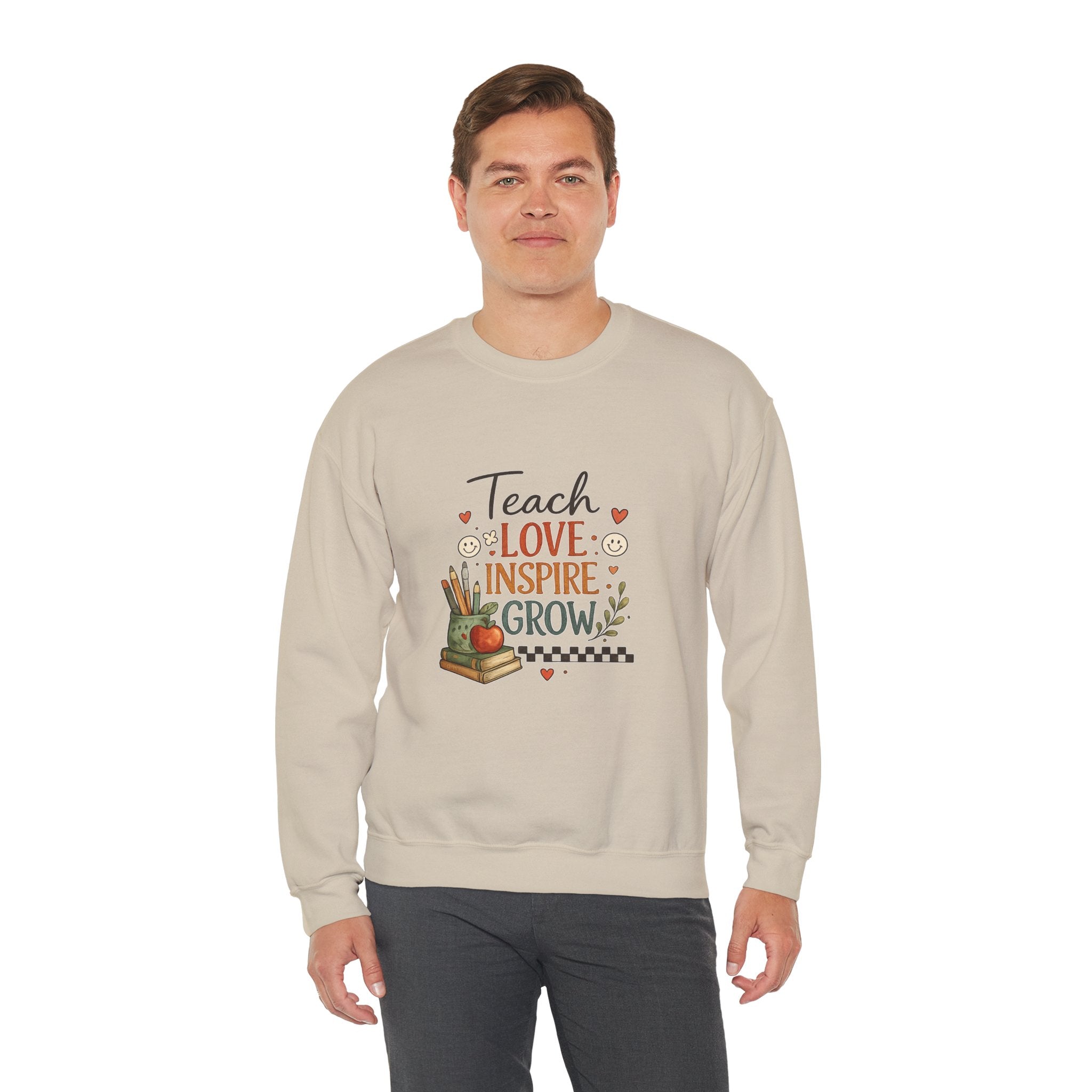 Teach Love Inspire Grow - Adult Crewneck Pullover Sweatshirt