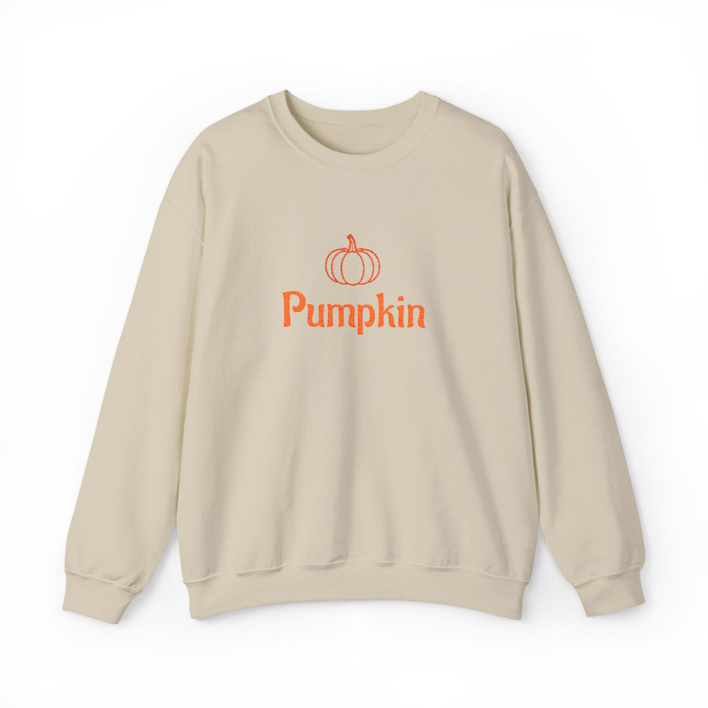 Pumpkin Embroided Crewneck Sweatshirt — Fall Couples/Matching Pullover