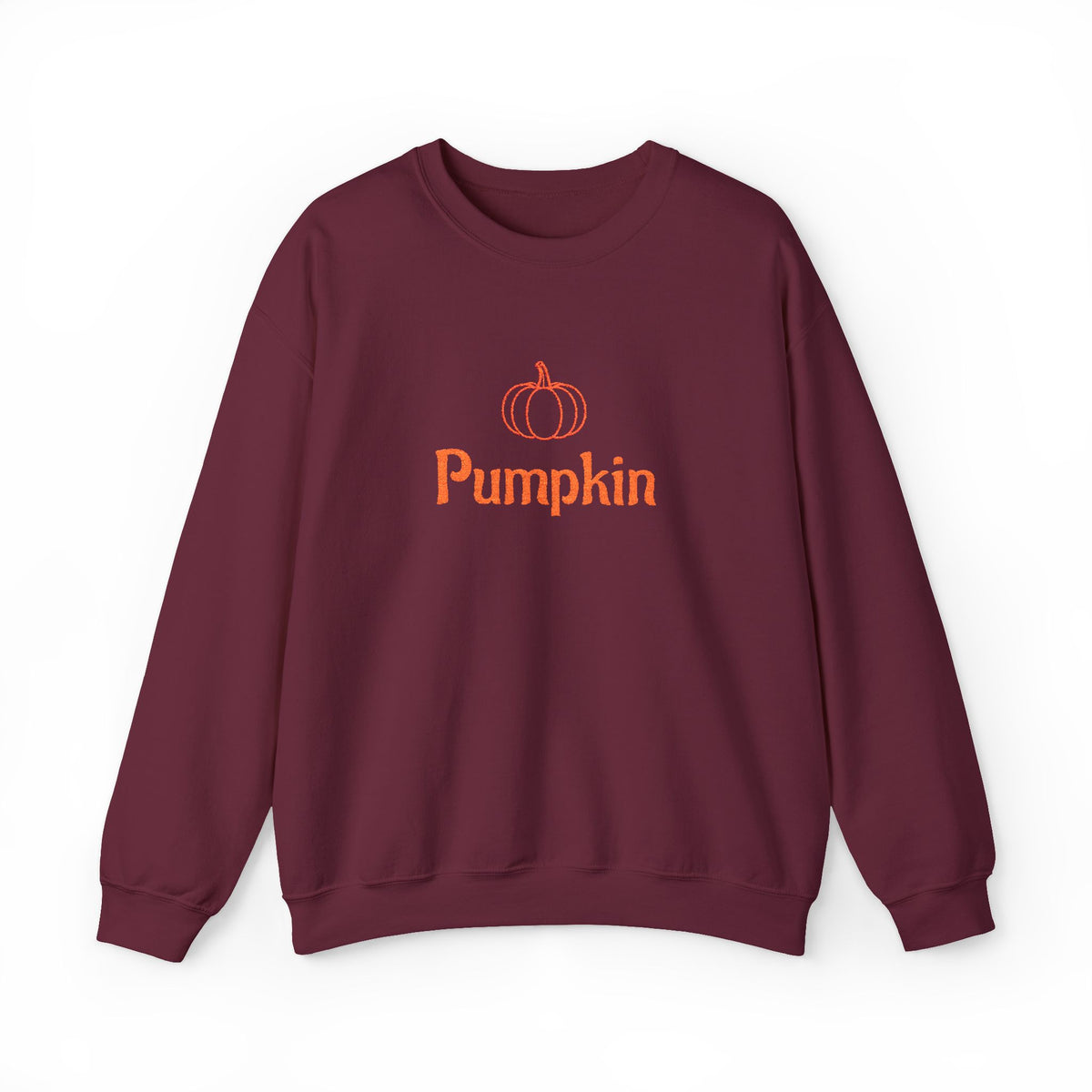 Pumpkin Embroided Crewneck Sweatshirt — Fall Couples/Matching Pullover