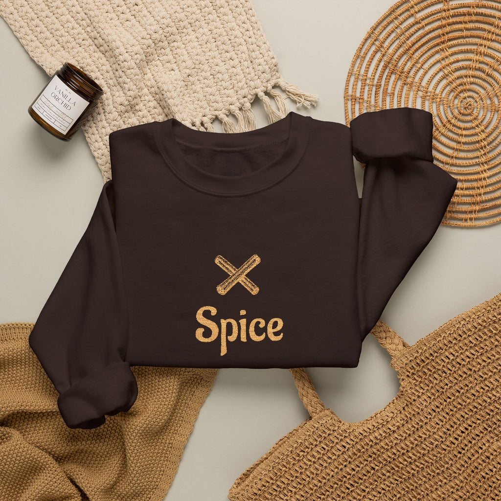 Cinnamon 'Spice' Embroidered Crewneck Sweatshirt — Matching Couples