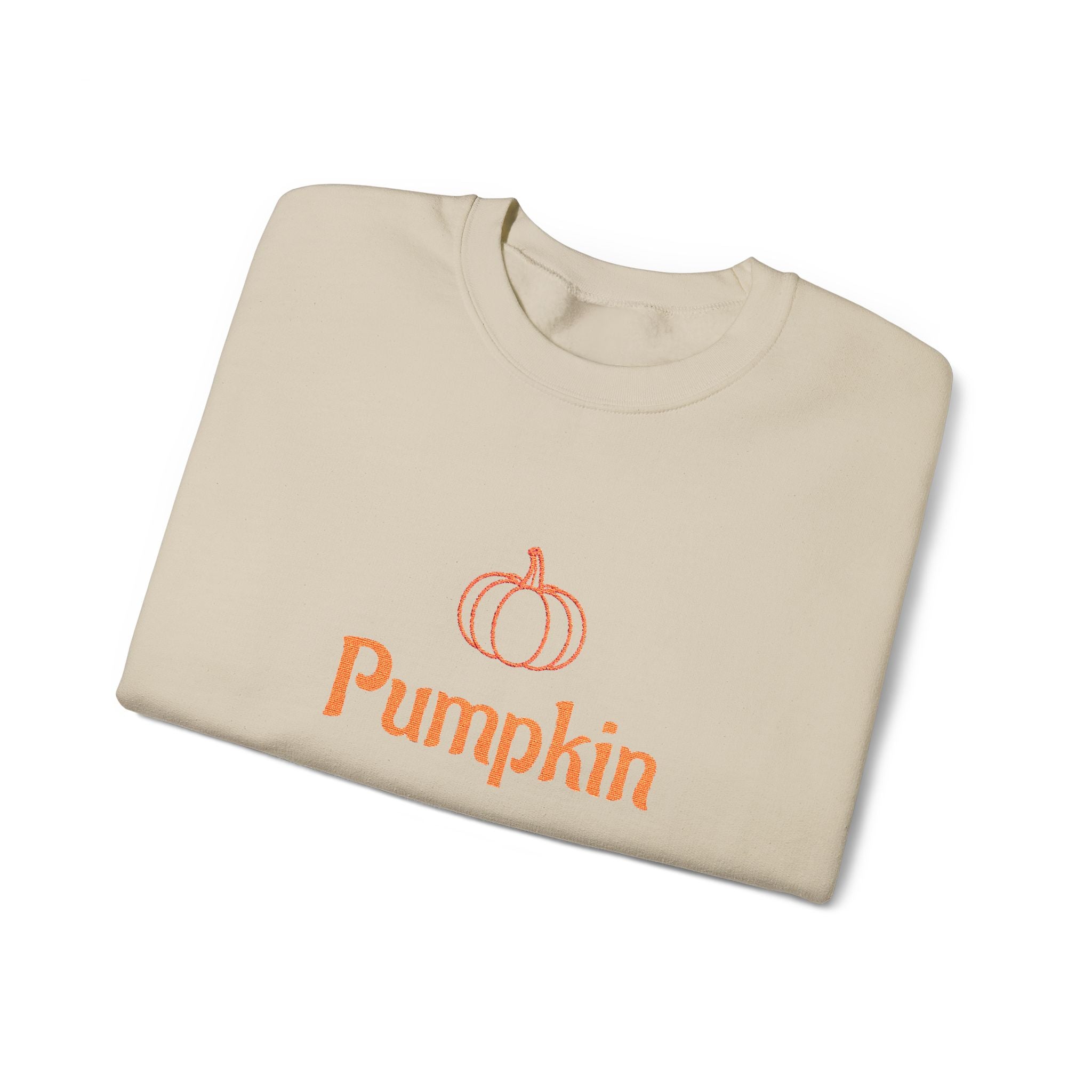Pumpkin Embroided Crewneck Sweatshirt — Fall Couples/Matching Pullover
