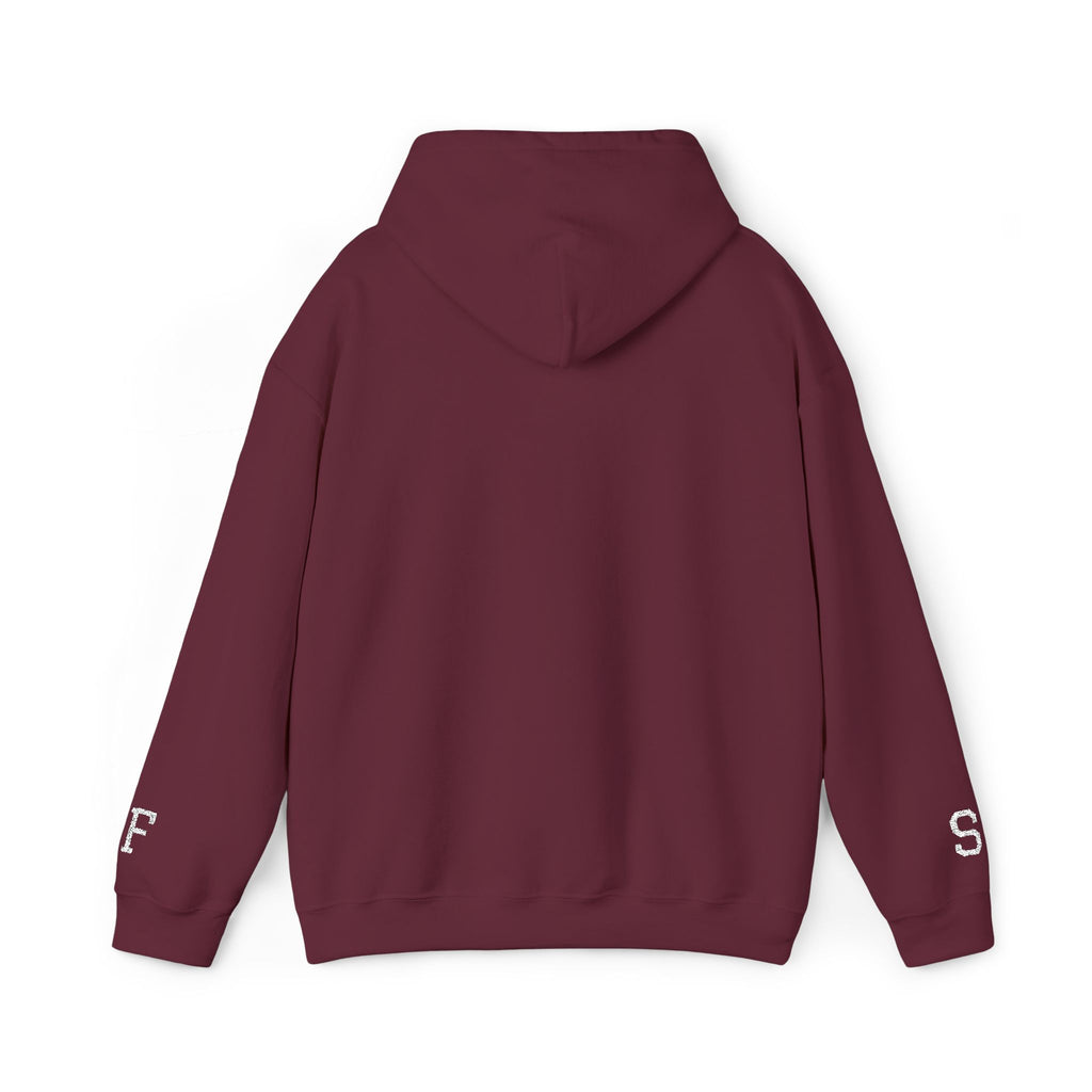 Personalized Couples Roman Numeral Date Hoodie – Minimal Pullover with Sleeve Graphics