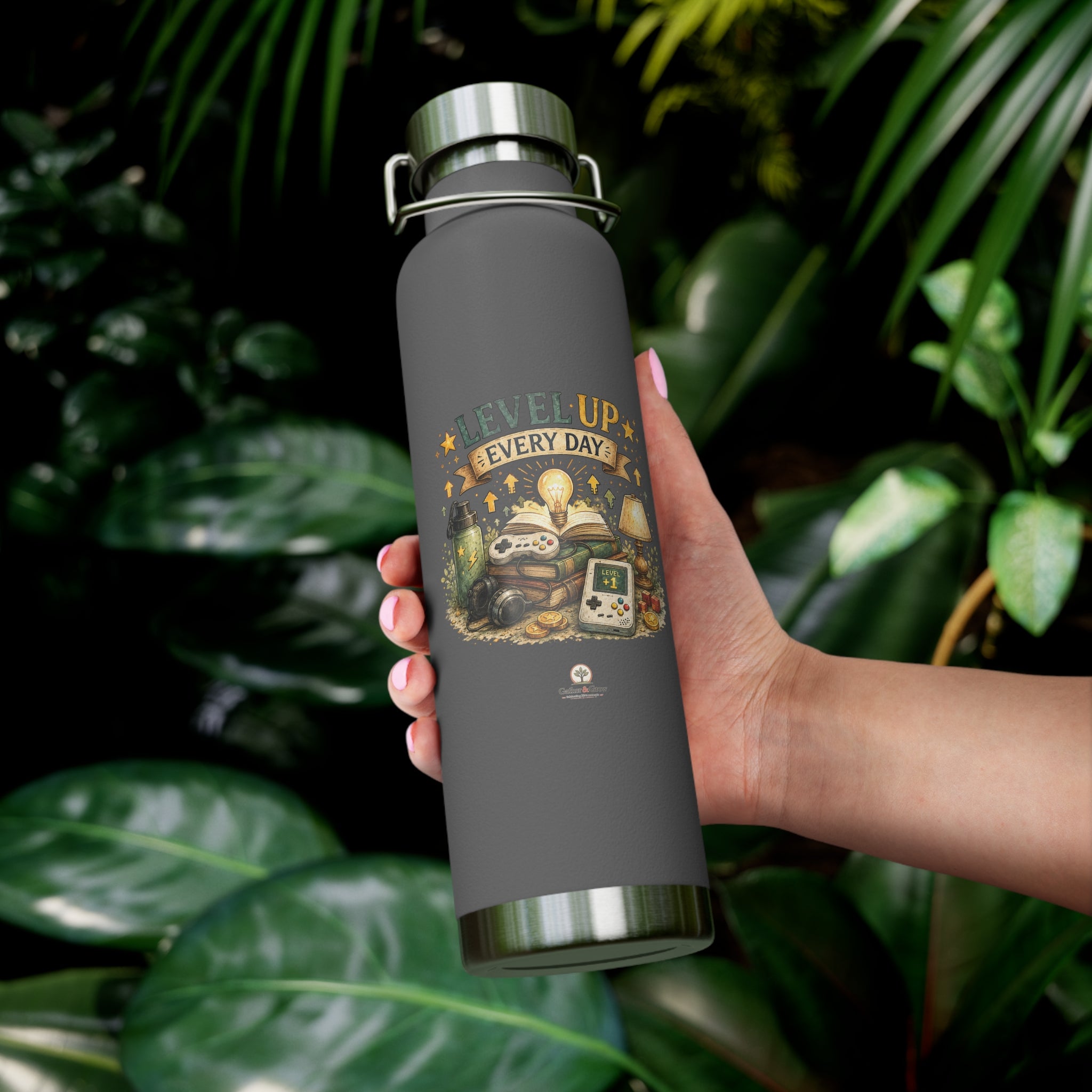 Level Up Every Day - 22oz Vacuum Insulated Water Bottle