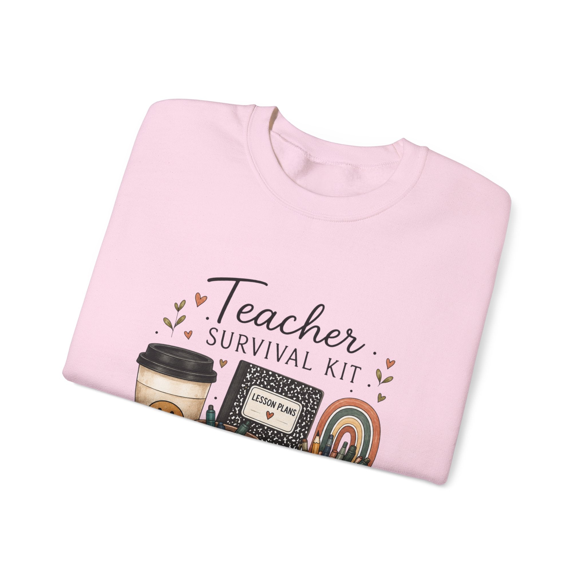 Teacher Survival Kit - Adult Crewneck Pullover Sweatshirt