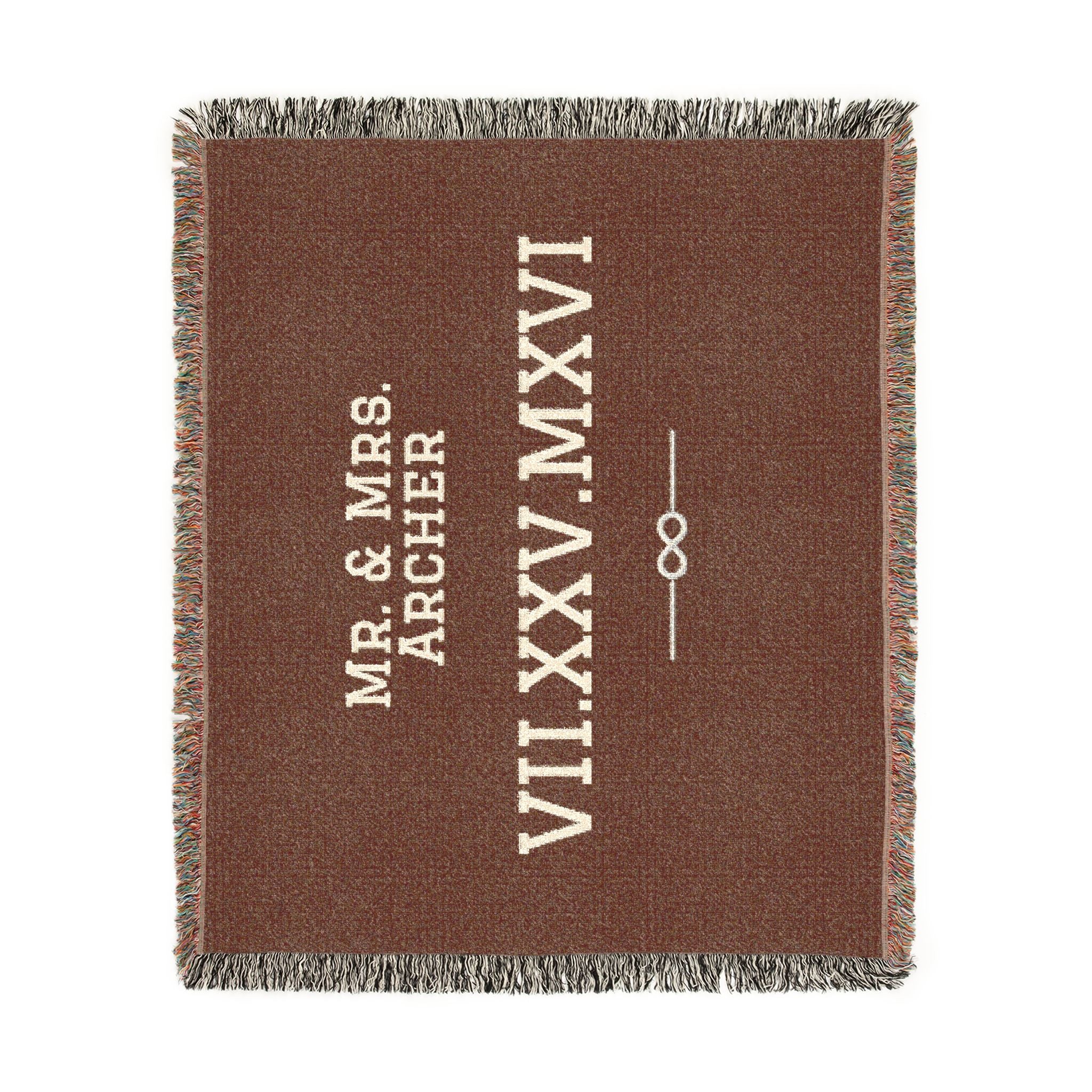 Personalized Couples Date Woven Blanket — Custom Roman Numerals