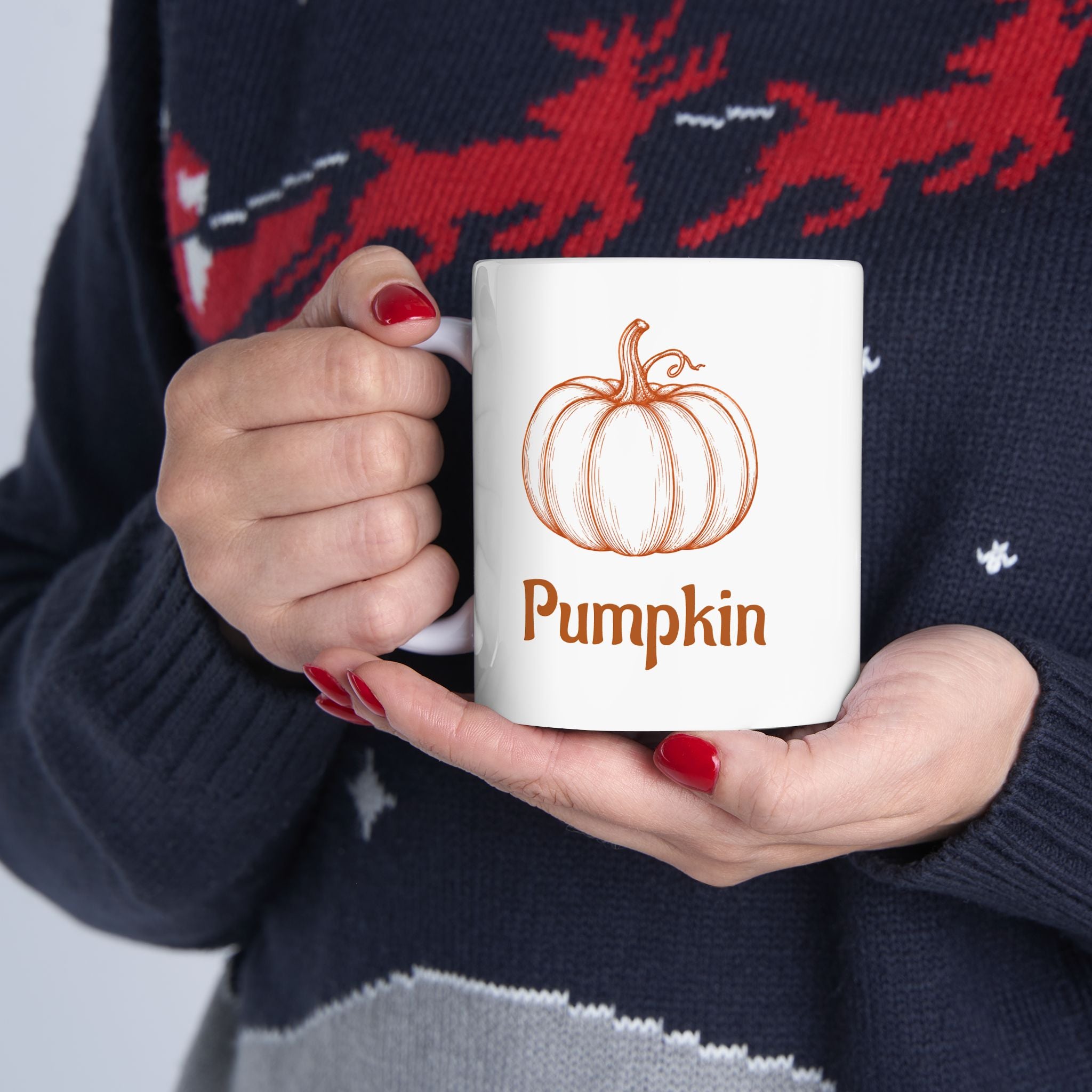 Pumpkin Couples Ceramic Mug — Autumn Pumpkin Coffee Cup (11oz & 15oz)