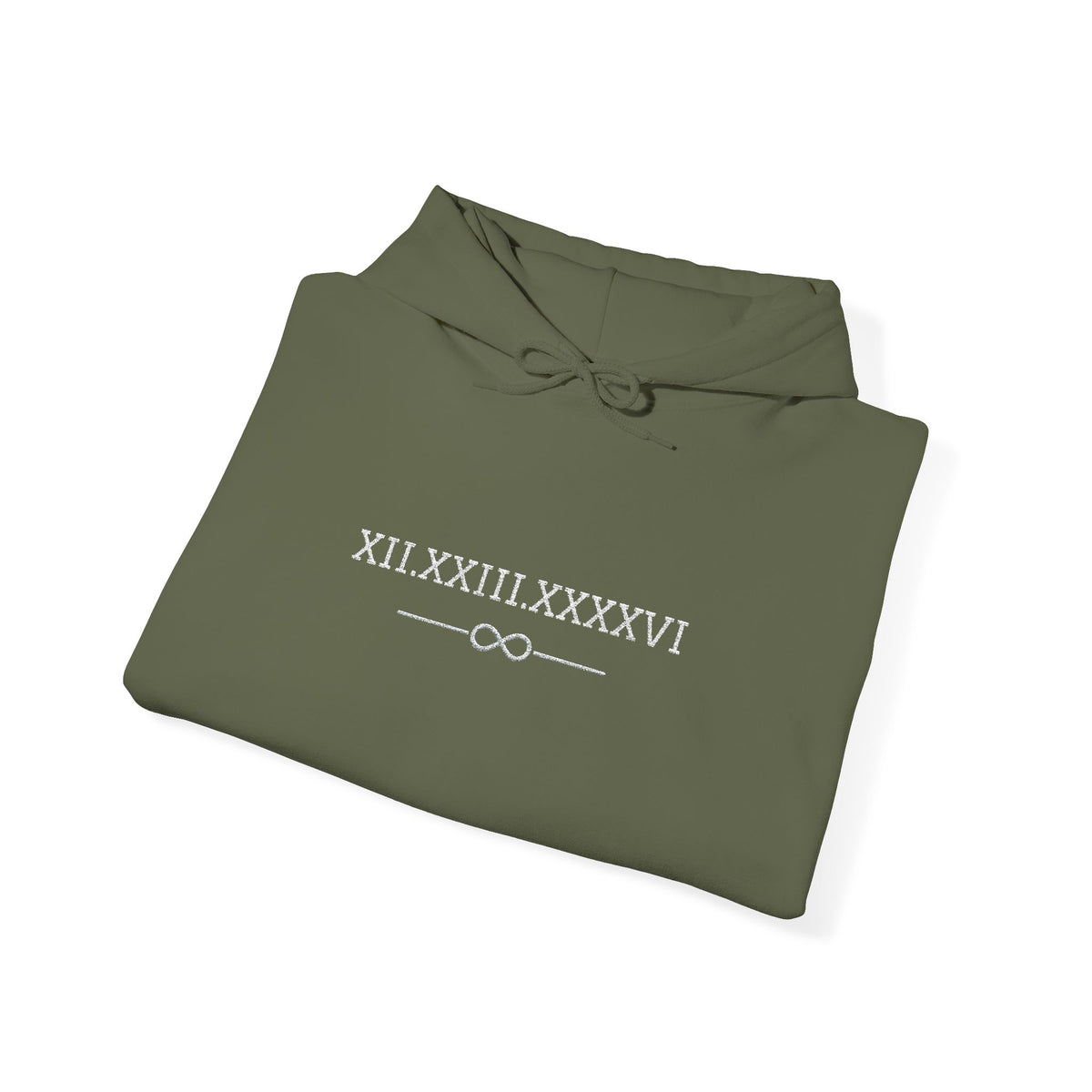 Embroided Couples Roman Numeral Date Hoodie – Peronalized Minimal Pullover with Sleeve Graphics