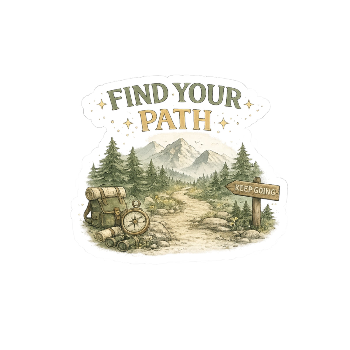 Find Your Path Hiking Sticker - Laptop/Water Bottle Decal