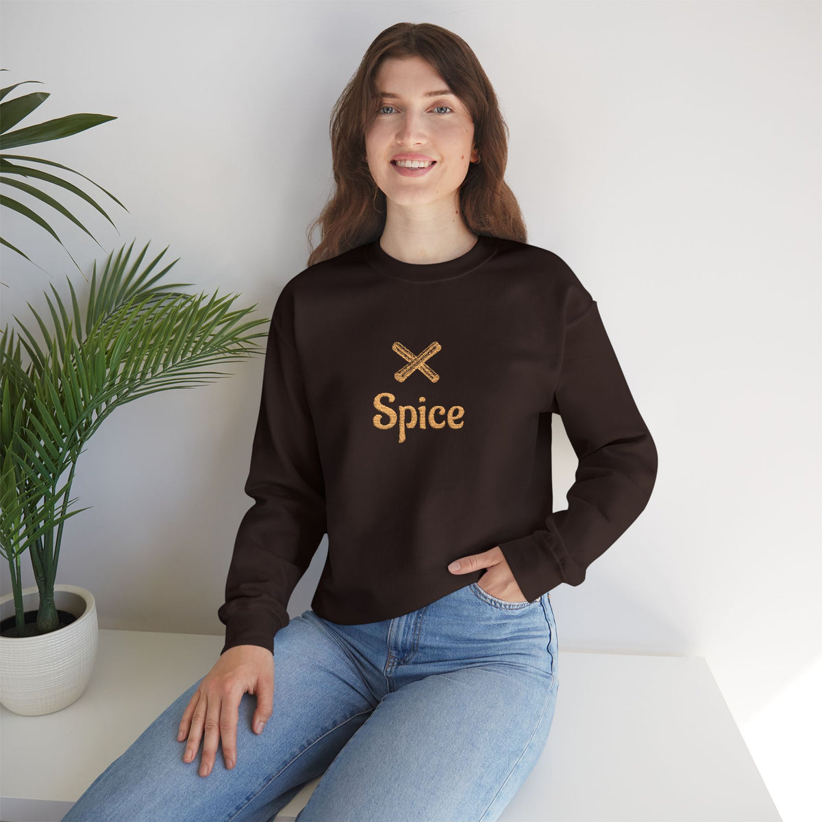 Cinnamon 'Spice' Embroidered Crewneck Sweatshirt — Matching Couples