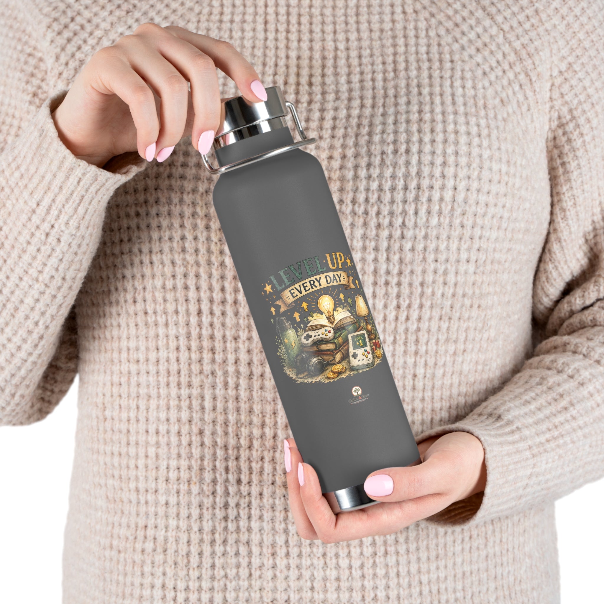 Level Up Every Day - 22oz Vacuum Insulated Water Bottle