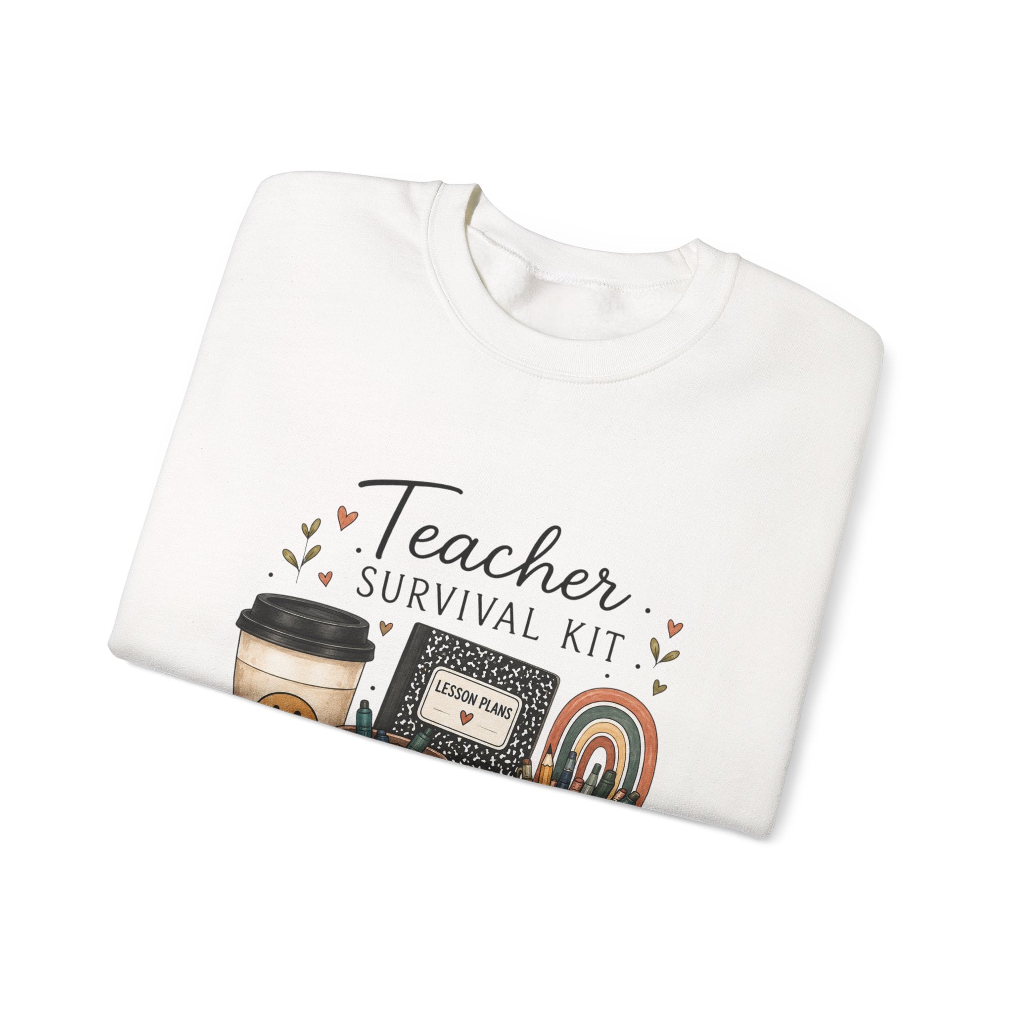 Teacher Survival Kit - Adult Crewneck Pullover Sweatshirt