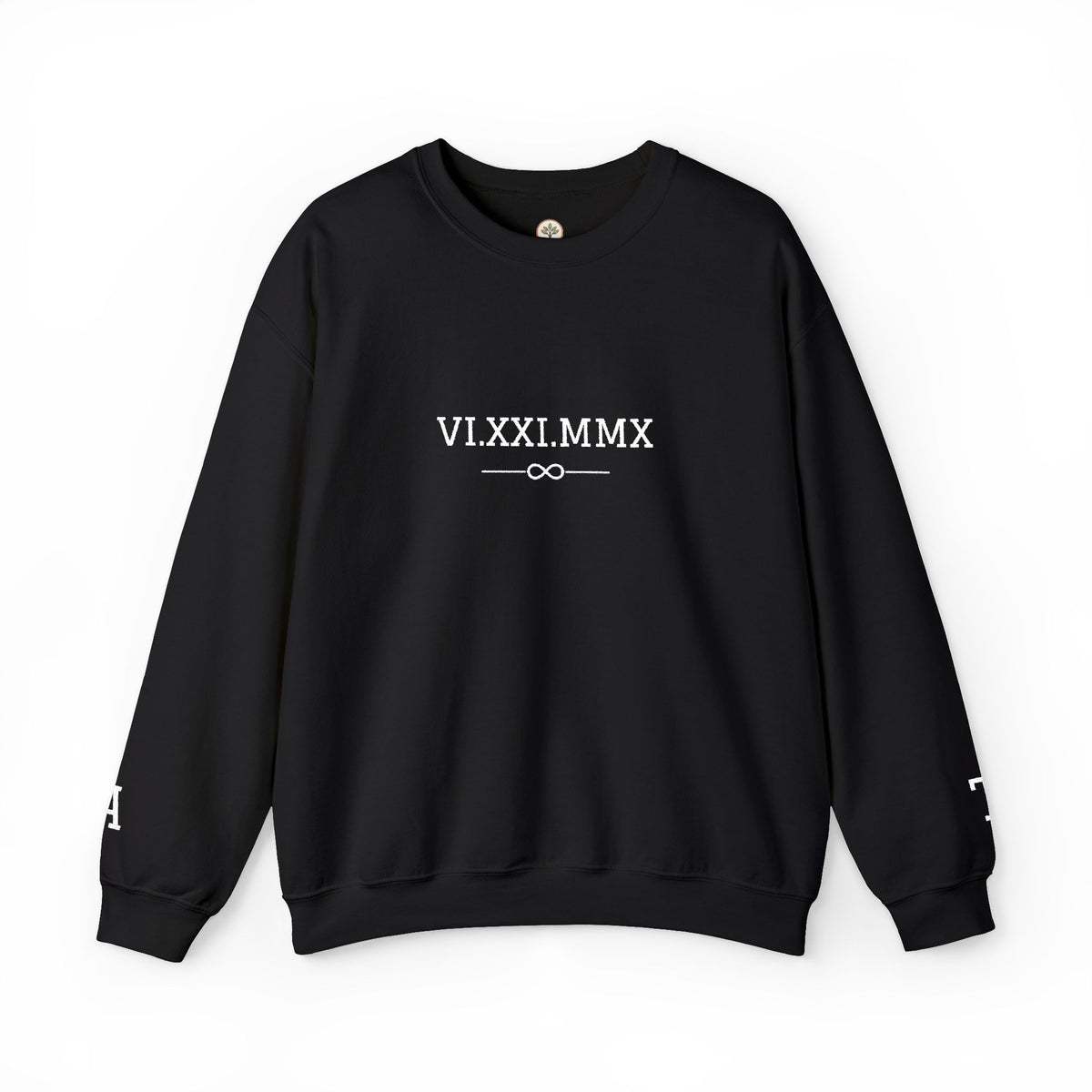 Roman Numeral Date Couples Crewneck Sweatshirt — Personalized Anniversary/Special Date